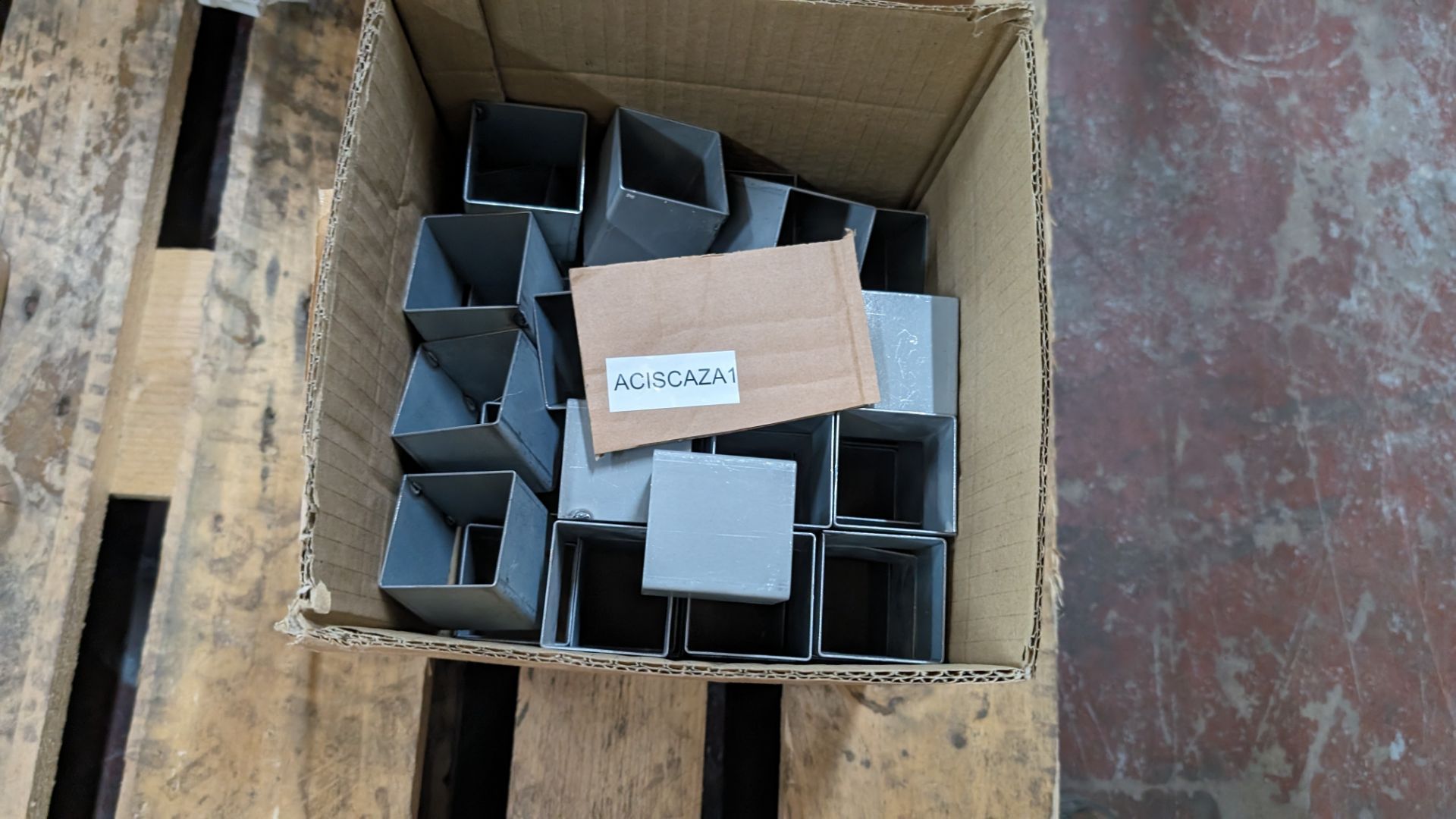 Box of lighting sleeves plus 2 boxes of square metal fixtures - Image 8 of 16