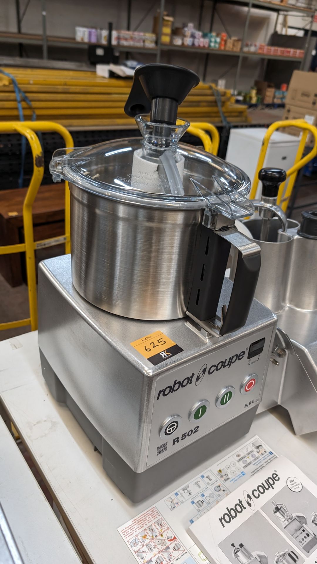 Robot Coupe model R502 5.9L commercial food processor plus vegetable processor attachment. Both the - Image 6 of 10