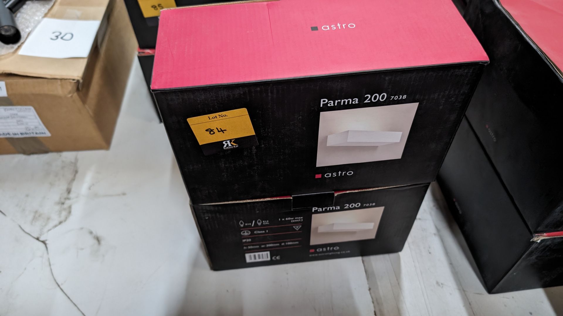 2 off Astro Parma 200 plaster wall lights - complete units