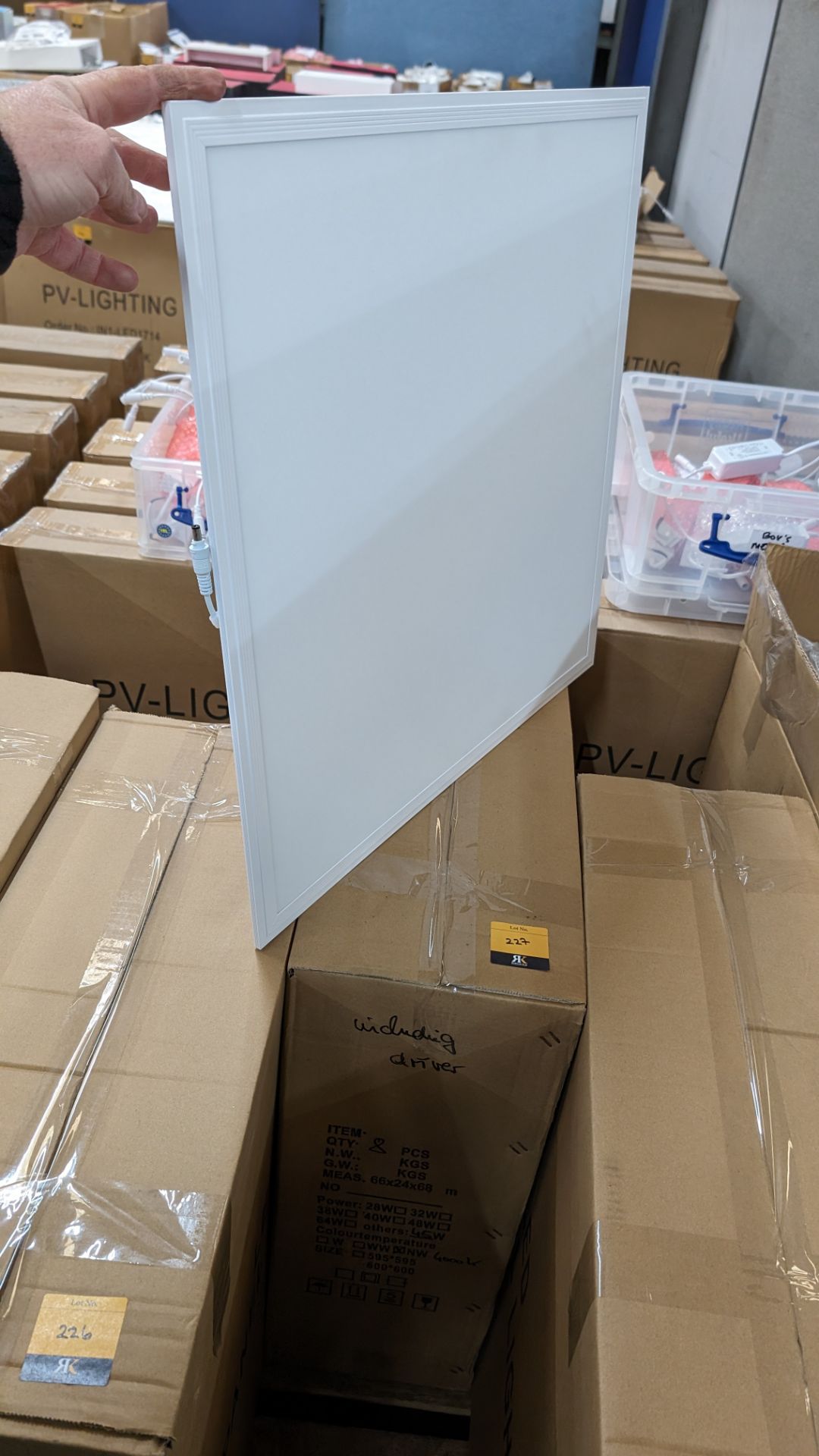 8 off 595mm x 595mm 4000k 45w LED lighting panels, each including driver - 1 carton