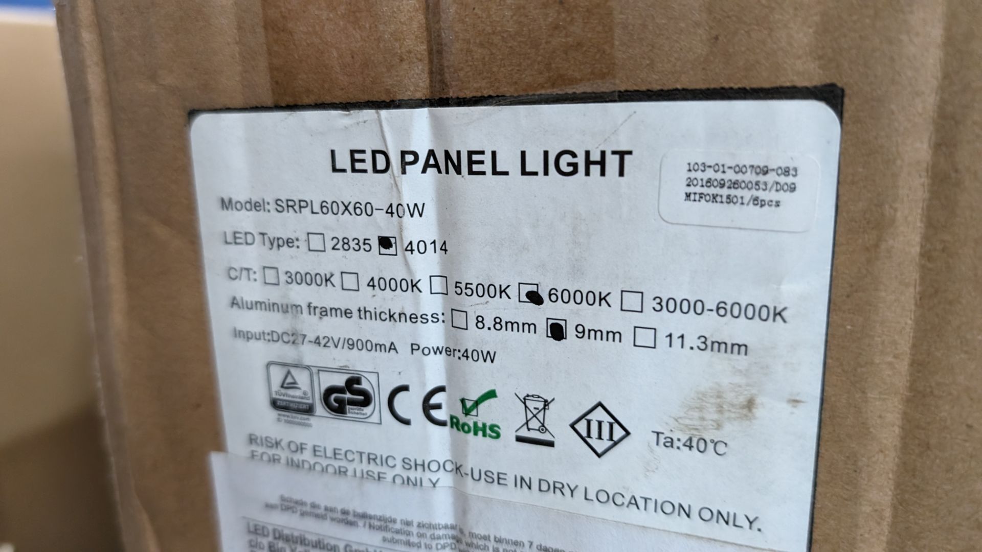 17 assorted square LED panel lights in 3 cartons, each including driver - Bild 7 aus 12