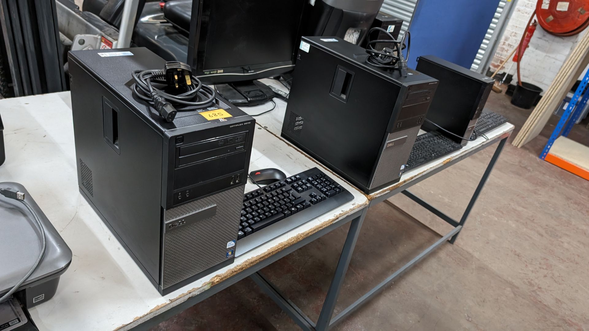 3 off desktop computers each including keyboard and mouse - Image 3 of 10