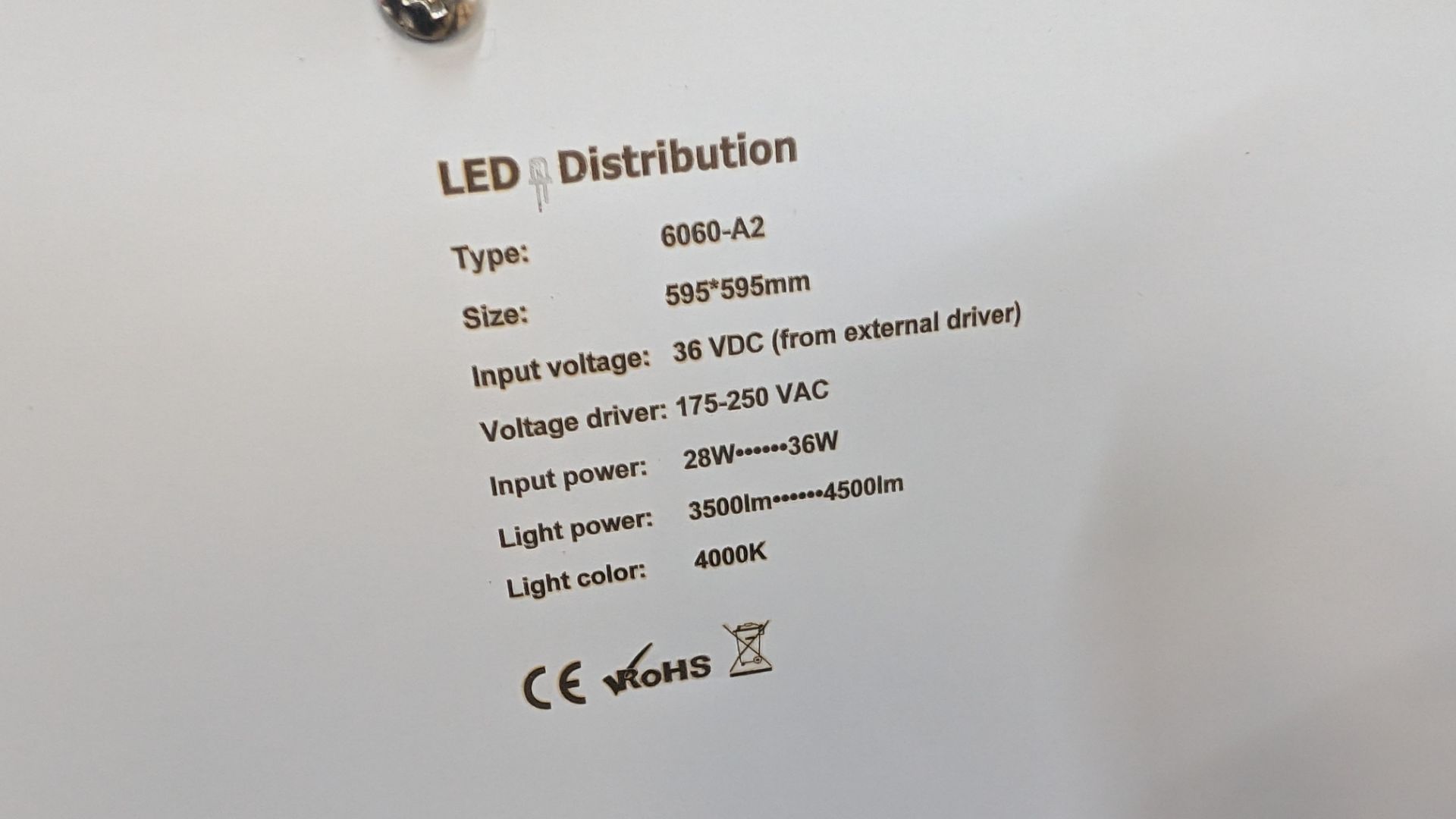 40 off Elegance Premium Eco 595mm x 595mm LED lighting panels. 4000k. 28/36w input power. 36w dri - Image 9 of 14