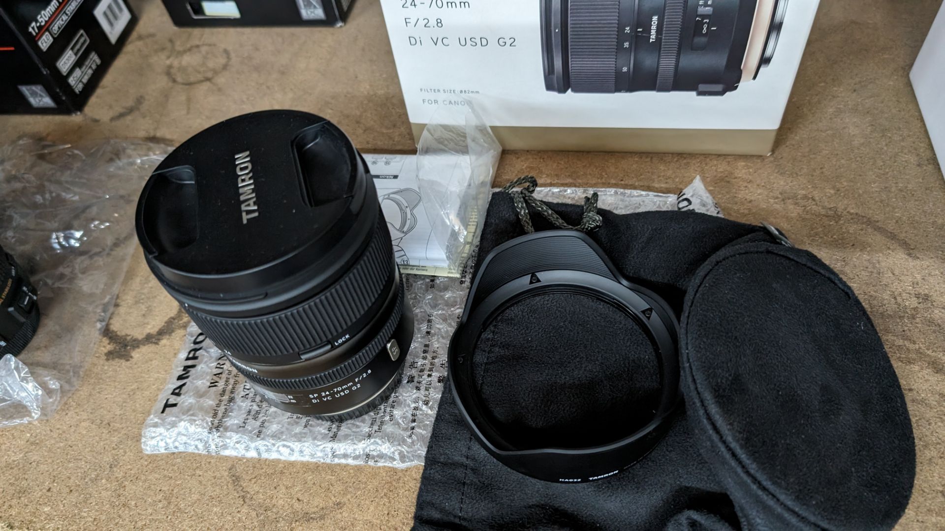 Tamron SP 24-70mm f/2.8 Di VC USD G2 lens, including soft carry case and attachment - Image 5 of 10