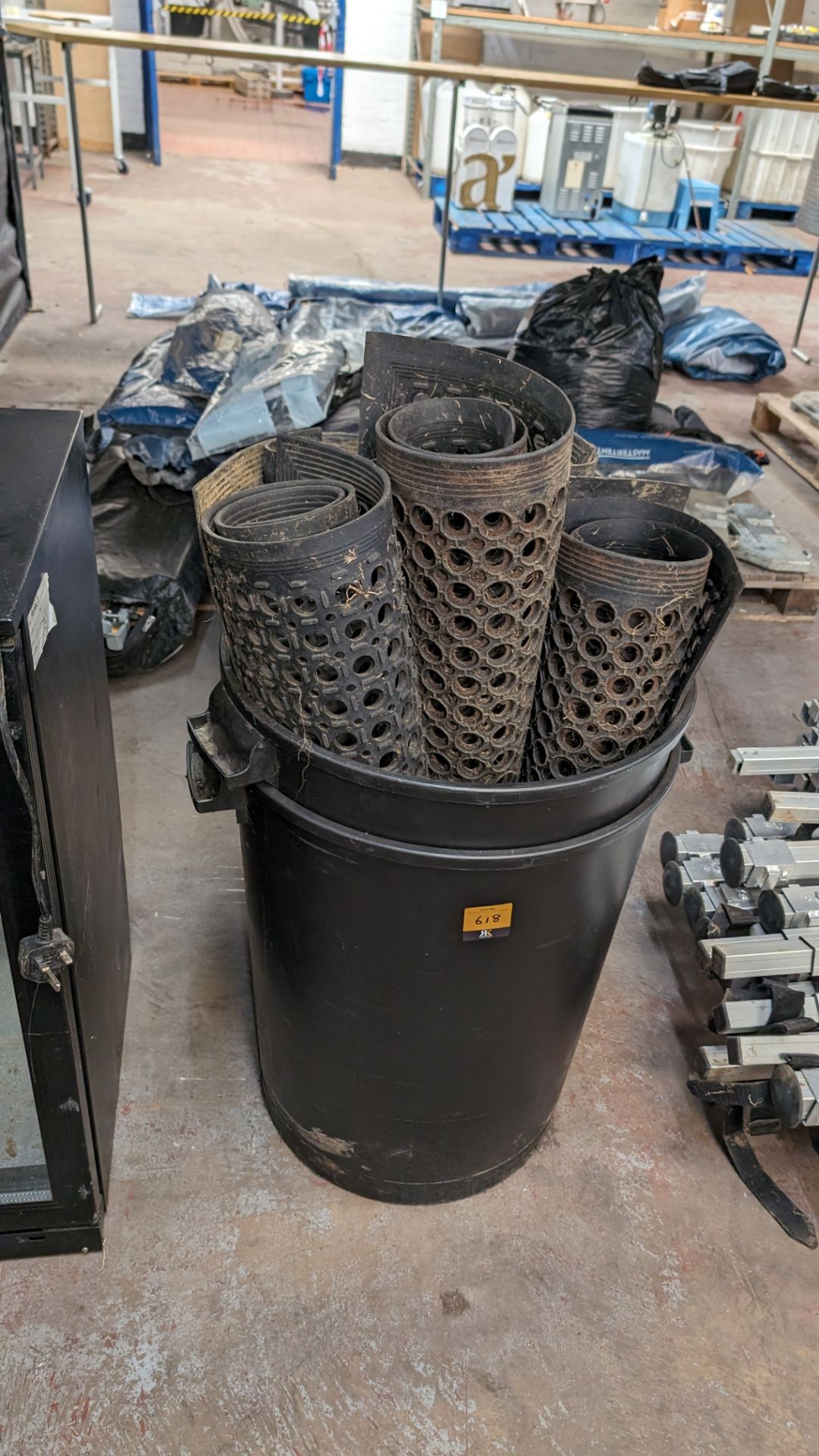 Quantity of large rubber floor mats plus 2 black bins - Image 2 of 5