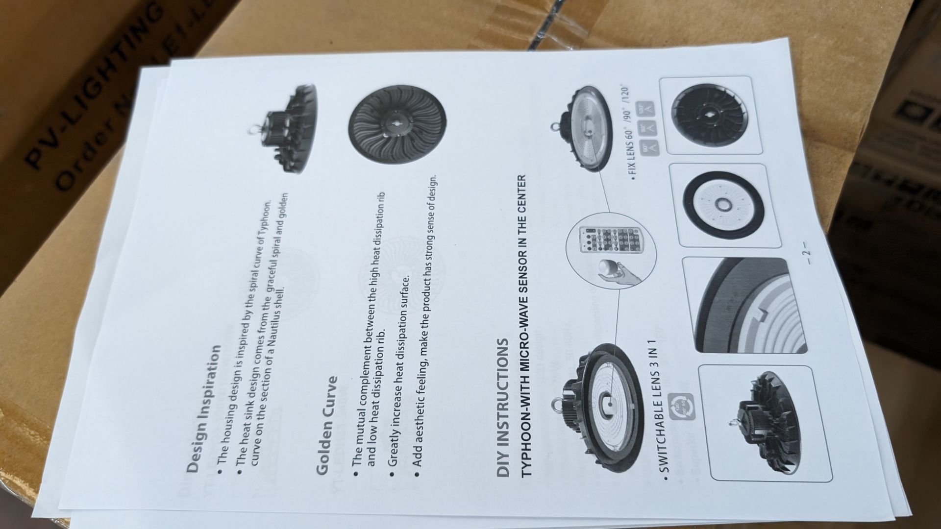 5 off high bay LED lights, model name Typhoon (Nautilus Shell Inspired Heat Sink Design) switchable - Image 4 of 6