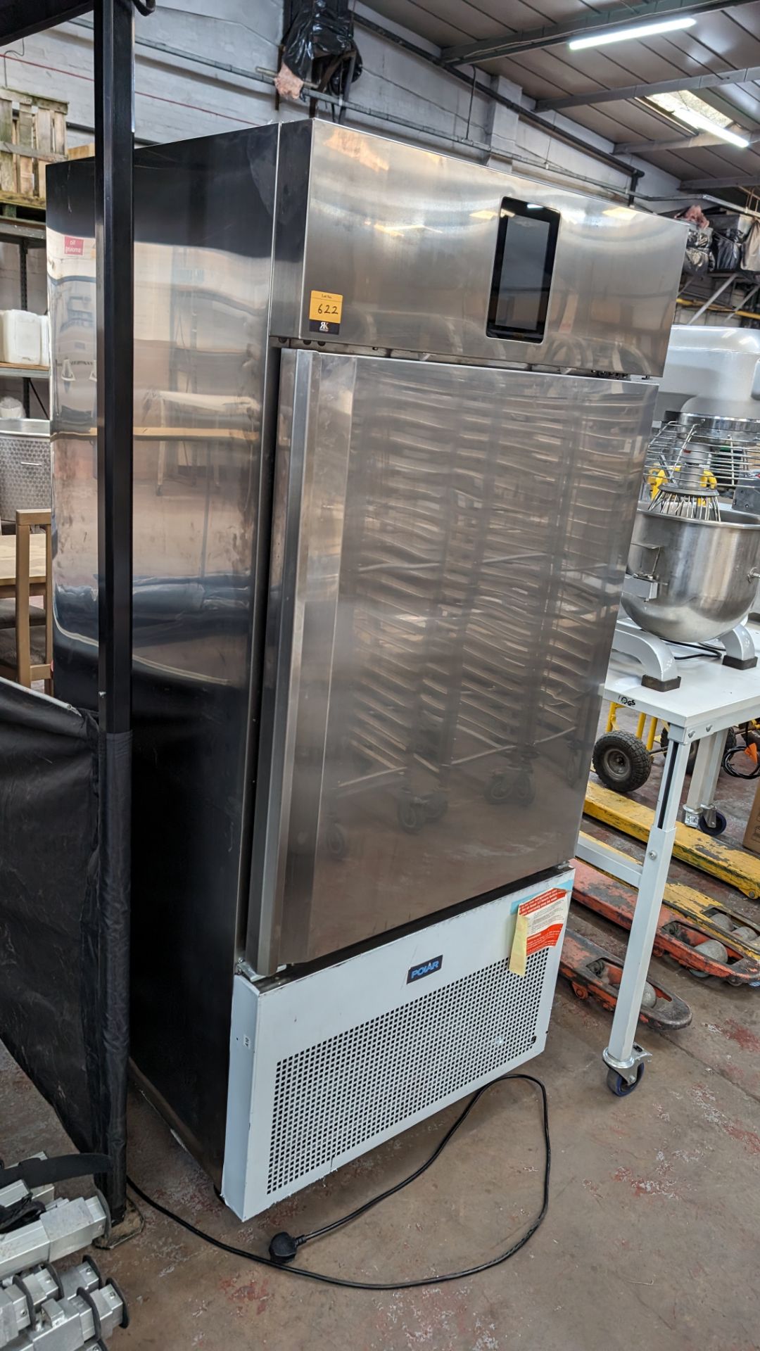 Polar Refrigeration mobile stainless steel commercial blast chiller with touchscreen controls