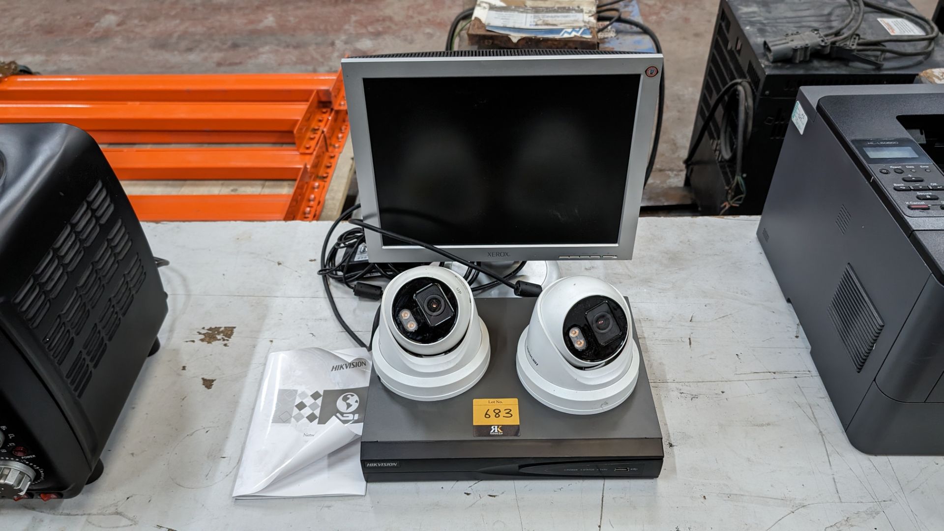 CCTV equipment comprising DVR, 2 off cameras and 1 off monitor