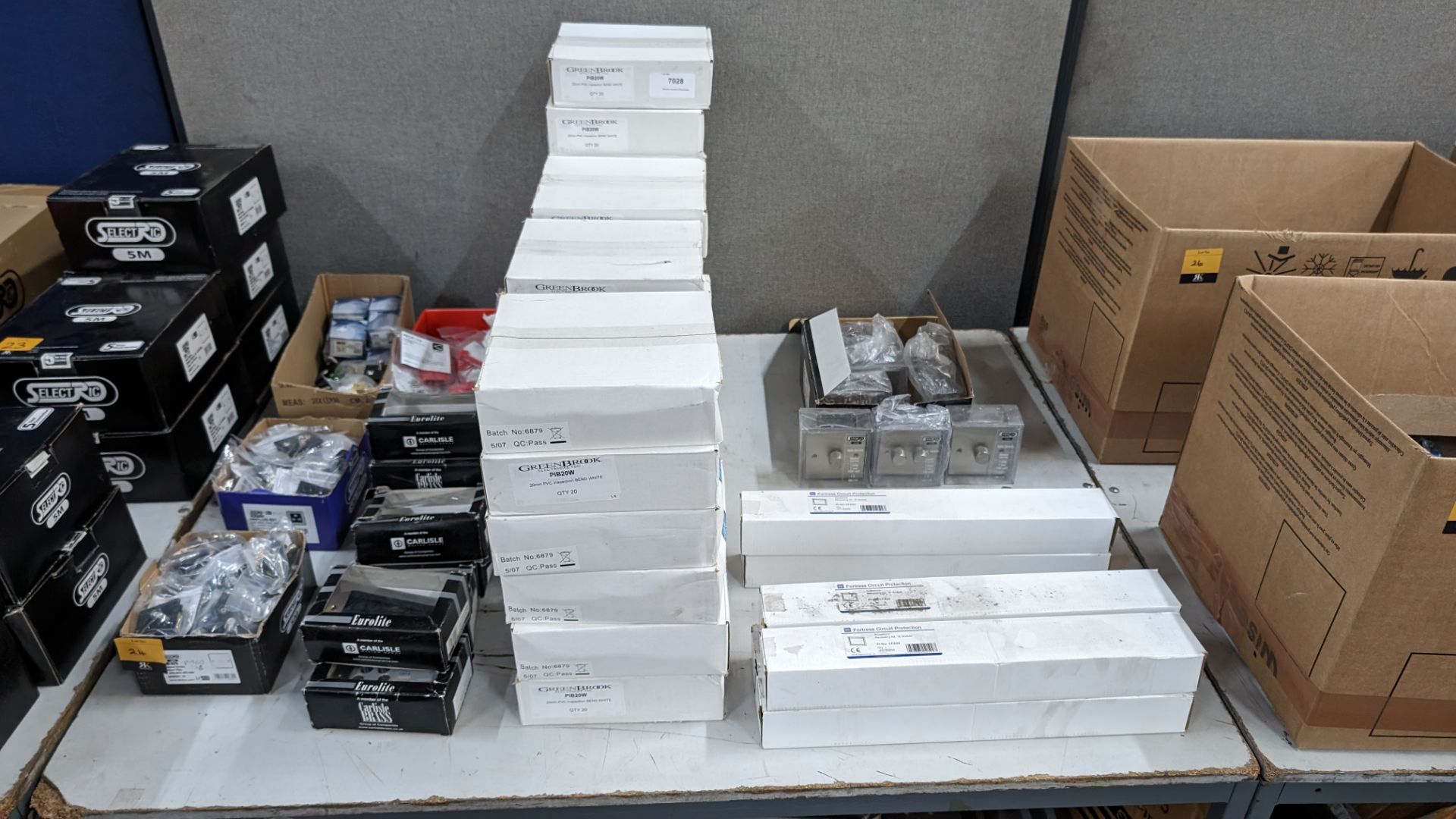 The contents of a table of miscellaneous items comprising 3 boxes of satellite/tv aerial sockets, 8 - Image 2 of 12