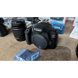 Canon EOS 2000D camera with EFS 18-55mm lens plus battery, charger, strap and more