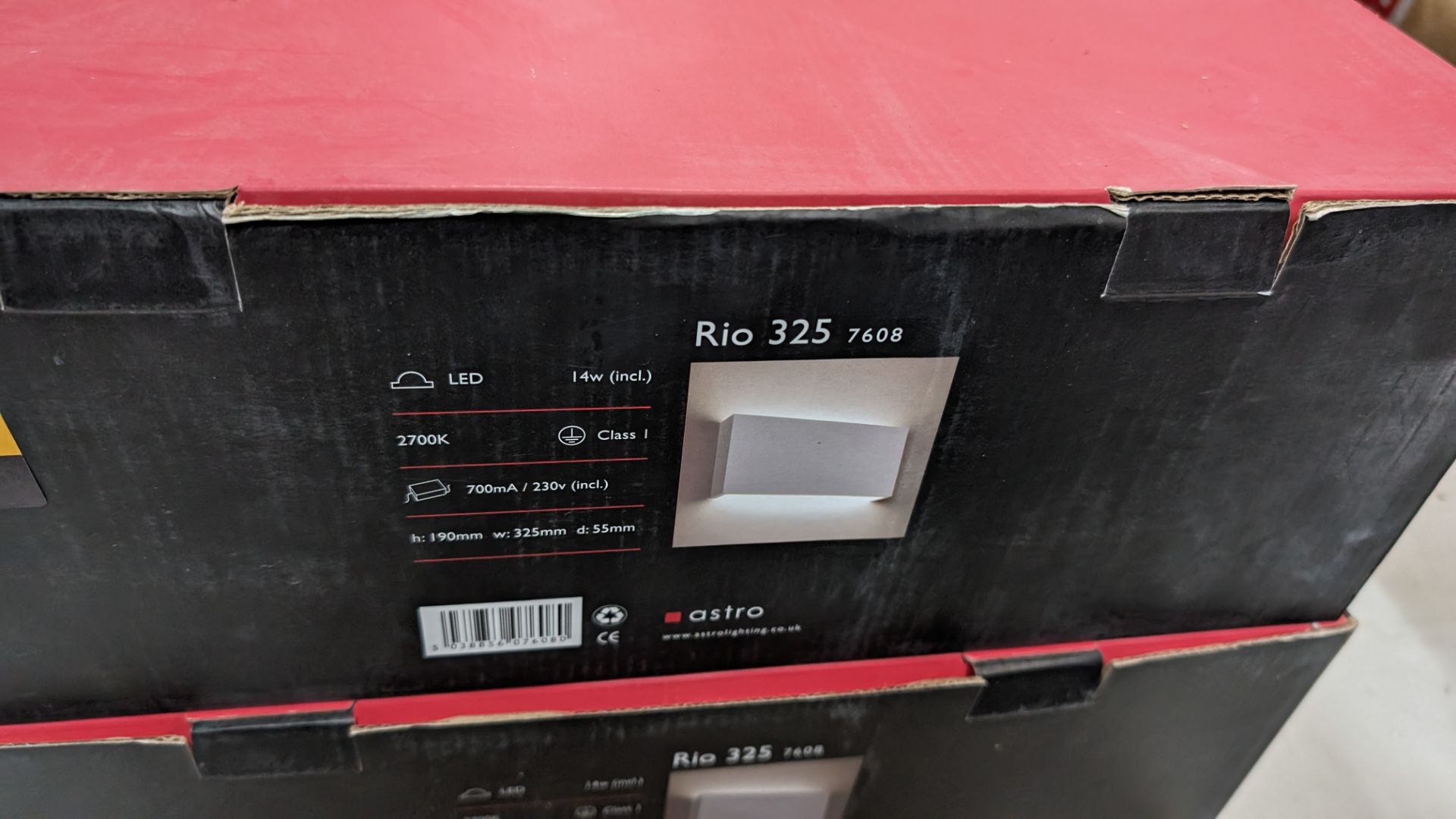 2 off Astro Rio 325 plaster wall lights - complete units - Image 3 of 4