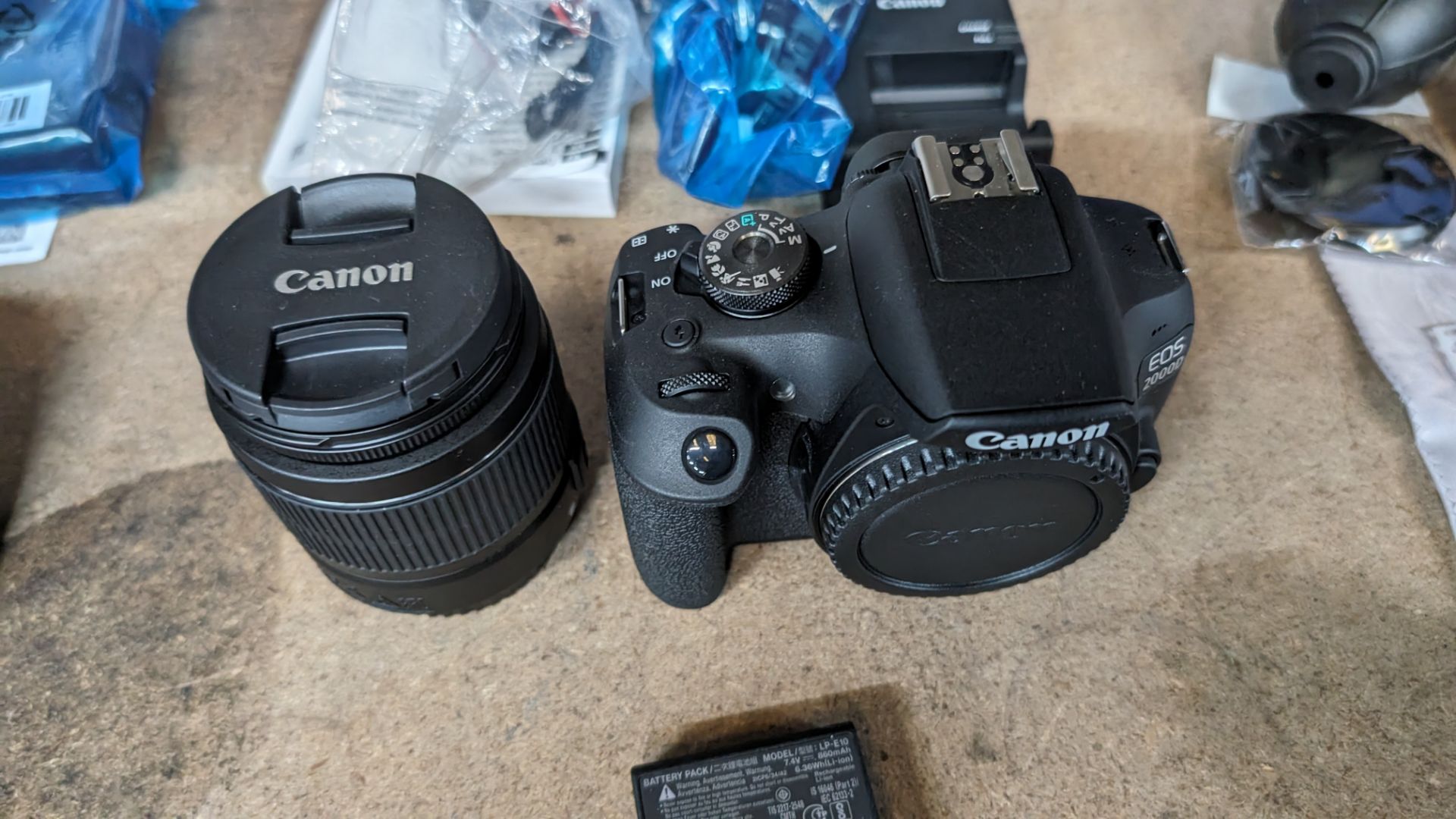 Canon EOS 2000D camera with EFS 18-55mm lens plus battery, charger, strap and more - Image 7 of 15