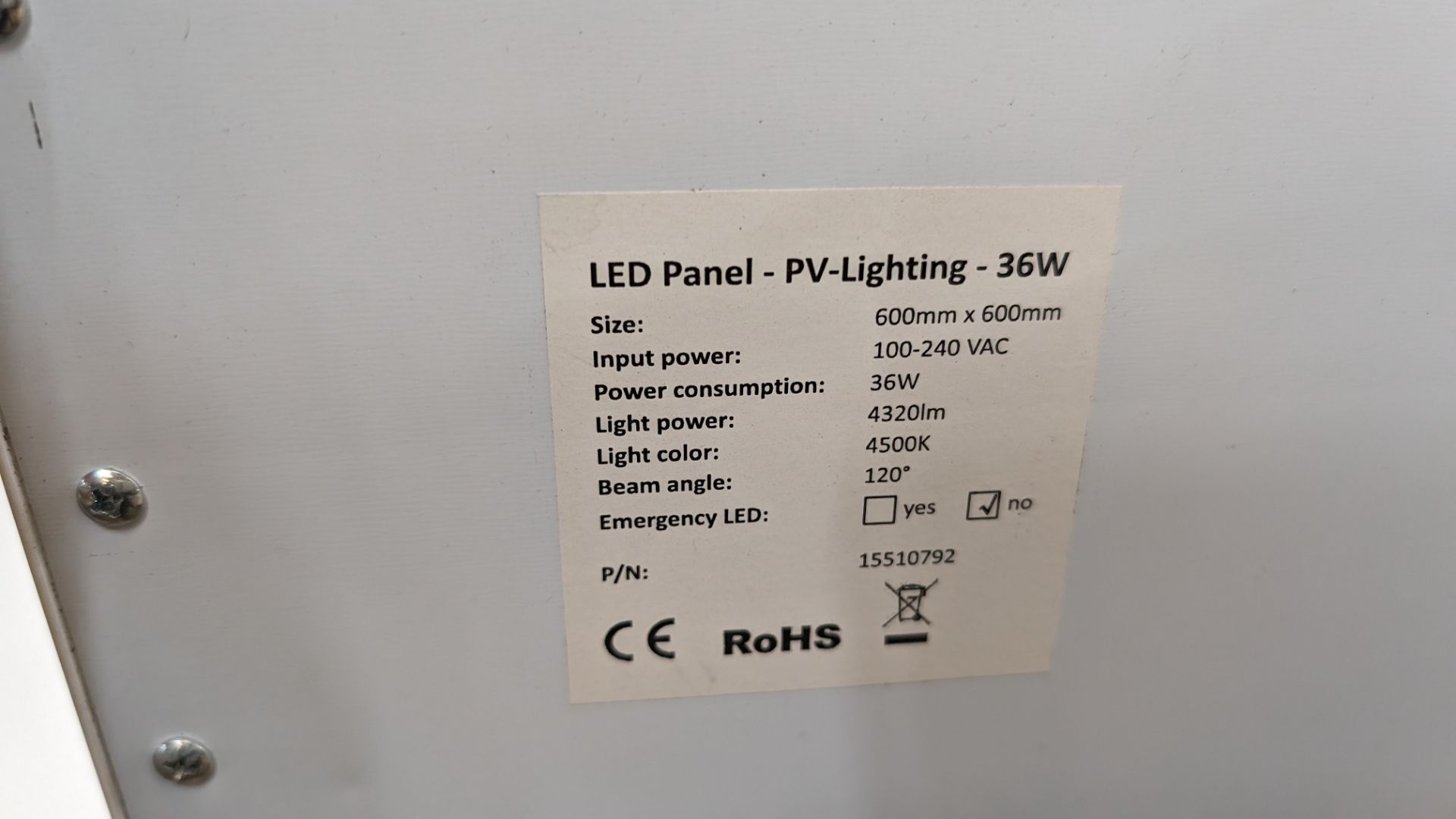 18 off 600mm x 600mm 36w 4500k 4320 lumens LED lighting panels. 36w drivers. This lot comprises 4 - Image 11 of 16