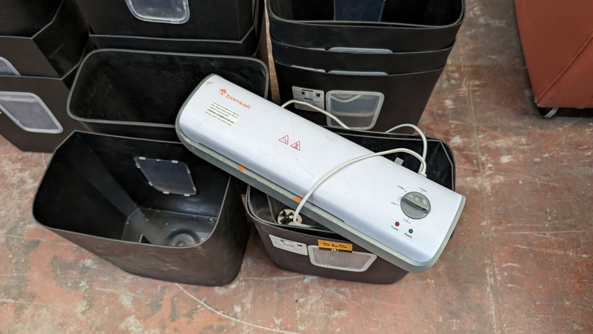 Quantity of shredder buckets plus an office laminator - Image 4 of 4