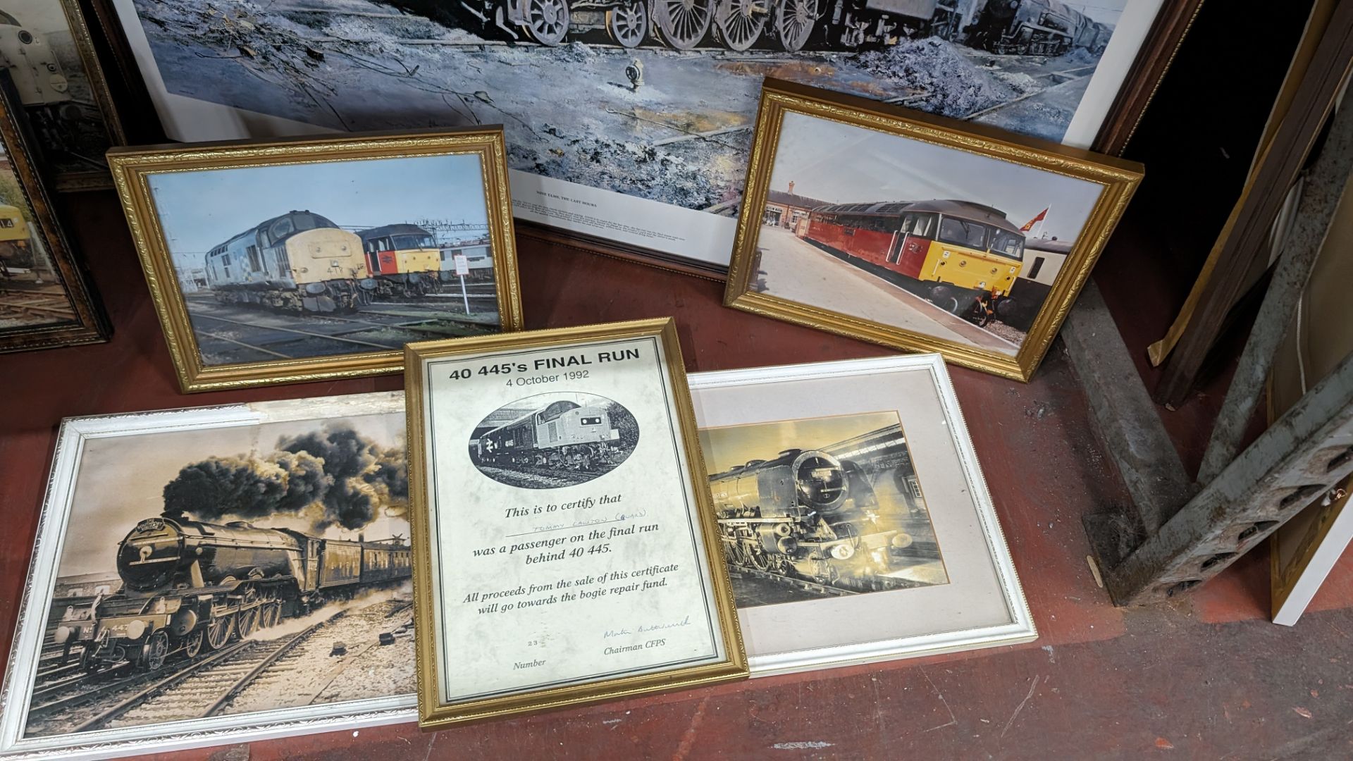 The contents of a bay of railway related photographs & pictures, all individually framed - 17 items - Image 13 of 15