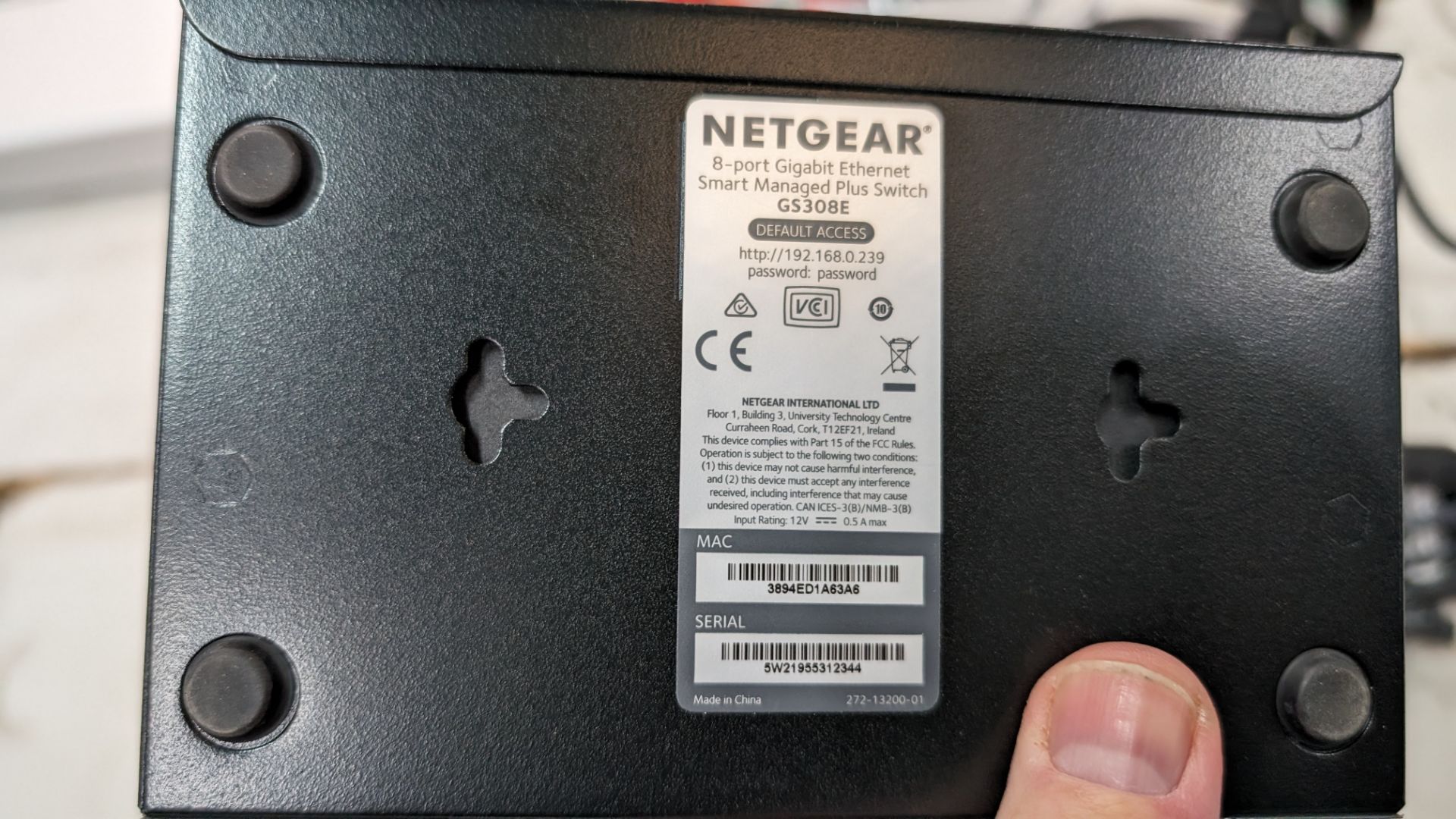 Netgear model GS308E 8 port switch including power pack - Image 7 of 7