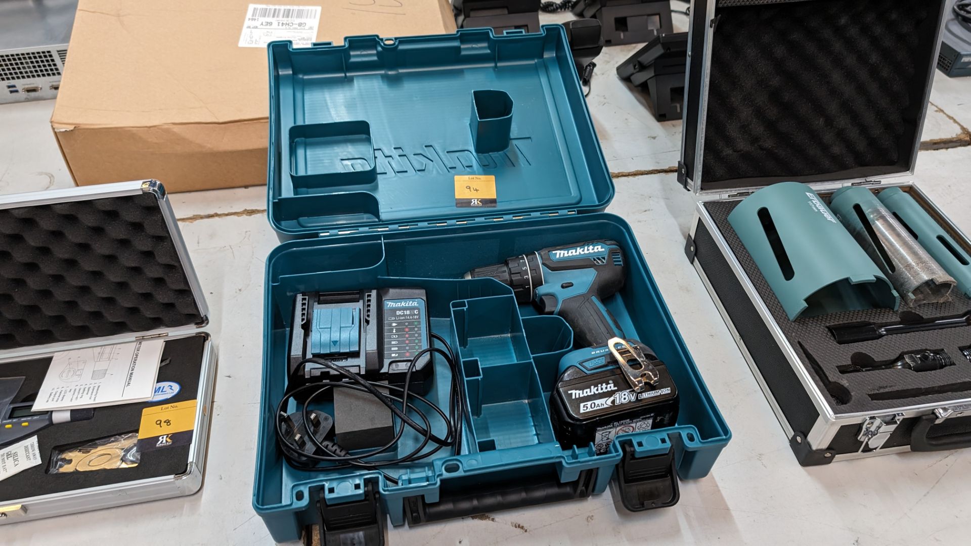 Makita cordless driver model DHP485 including 18V battery, charger & dedicated case