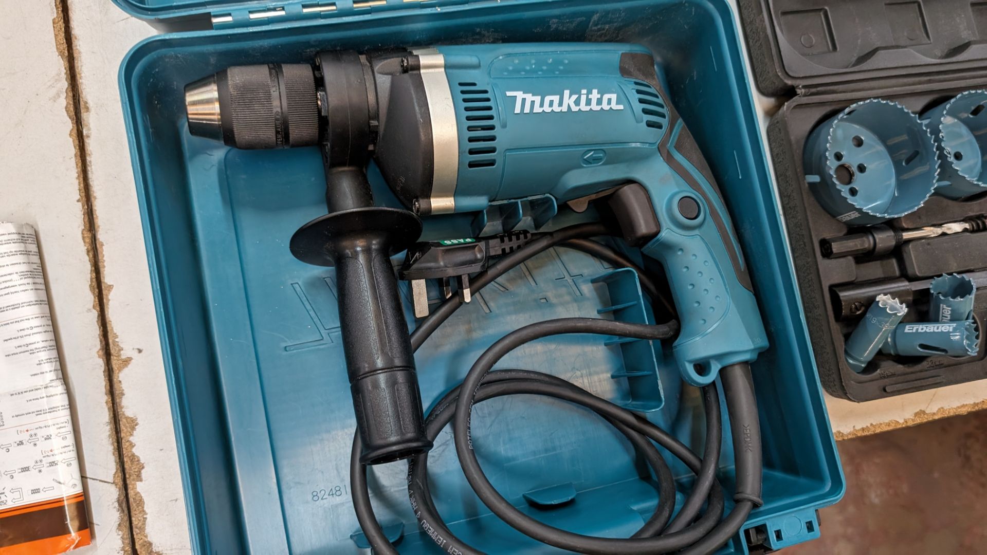 Makita drill model HP1631 in dedicated case with fixings storage - Image 4 of 9