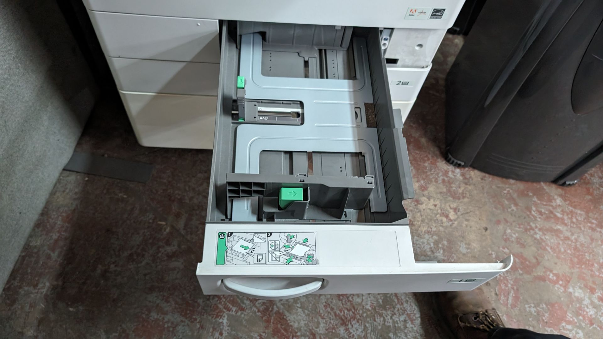 Ricoh MP C3003 floor standing copier with touchscreen controls, ADF, twin paper cassettes & more - Image 10 of 18
