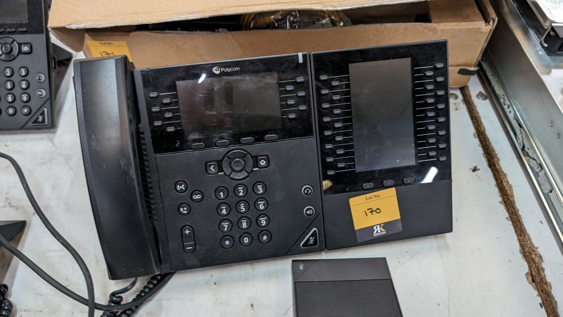 Polycom switchboard telephone handset comprising VVX450 primary phone & VVXEM50 secondary display - Image 2 of 10