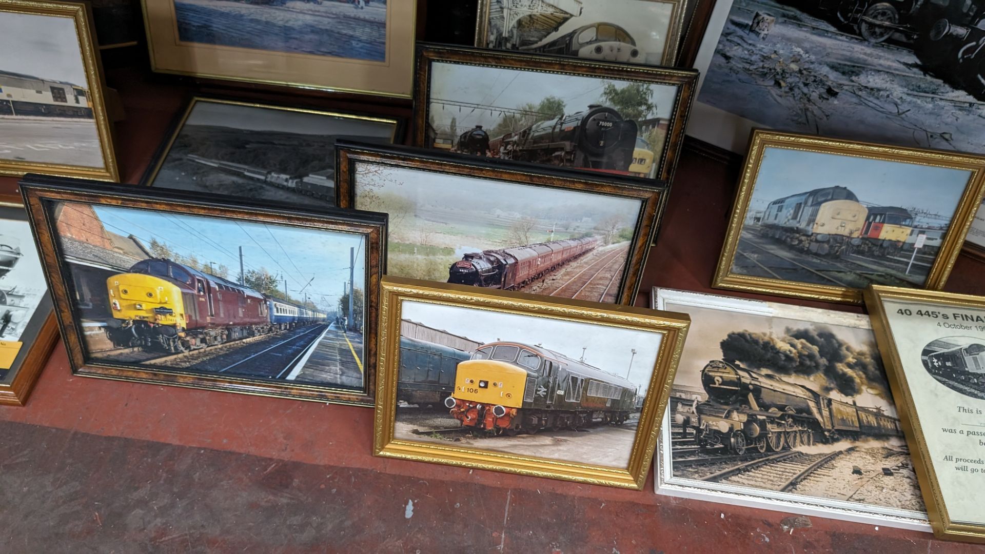 The contents of a bay of railway related photographs & pictures, all individually framed - 17 items - Image 9 of 15