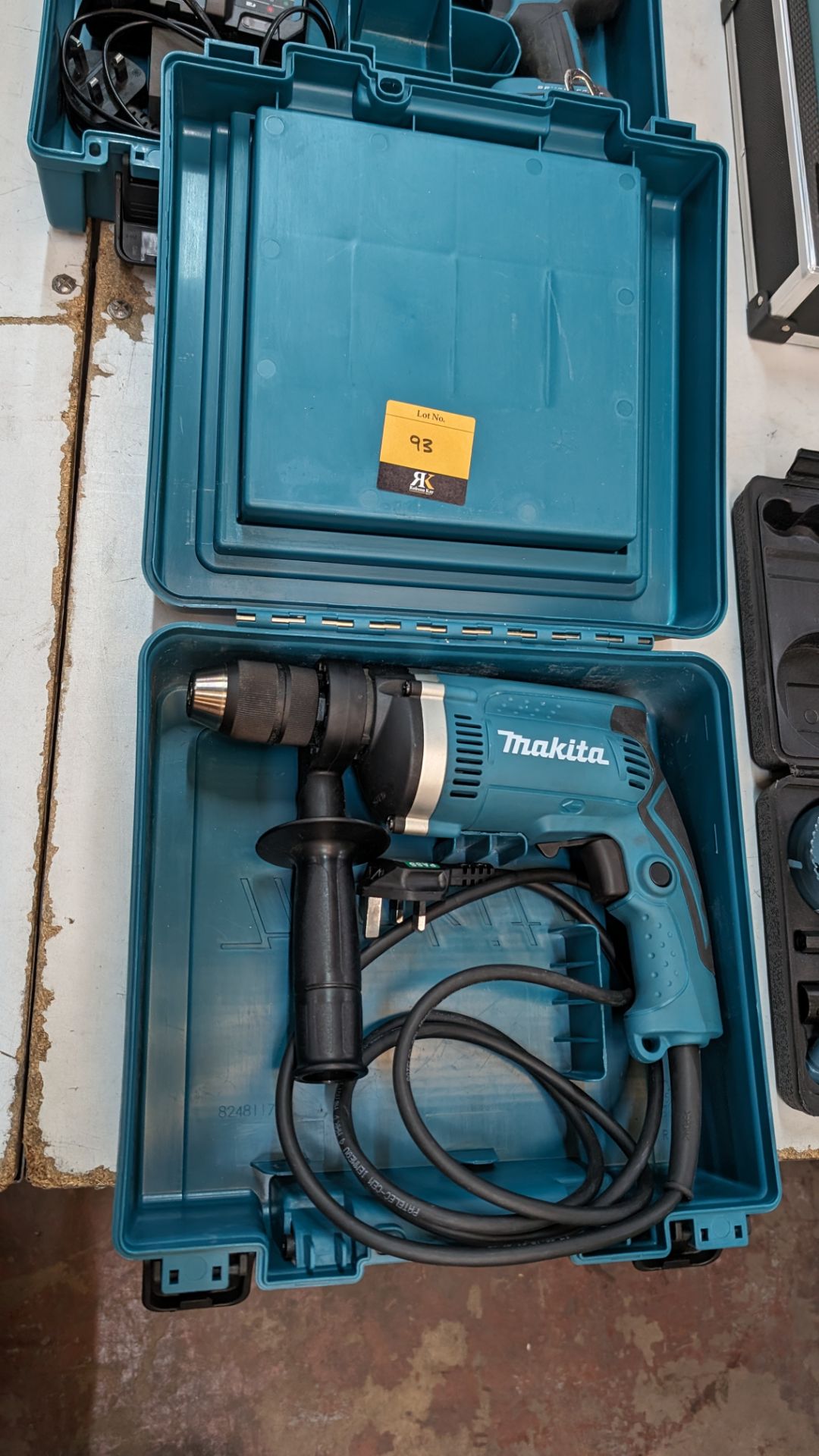 Makita drill model HP1631 in dedicated case with fixings storage - Image 2 of 9