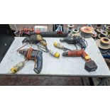 4 off assorted drills by Bosch, DeWalt & Hilti - this lot comprises 3 off 110V drills & 1 off cordle