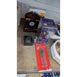 Mixed lot including collectable bear, mantle clock, small figure, astrological paperweight & pack of