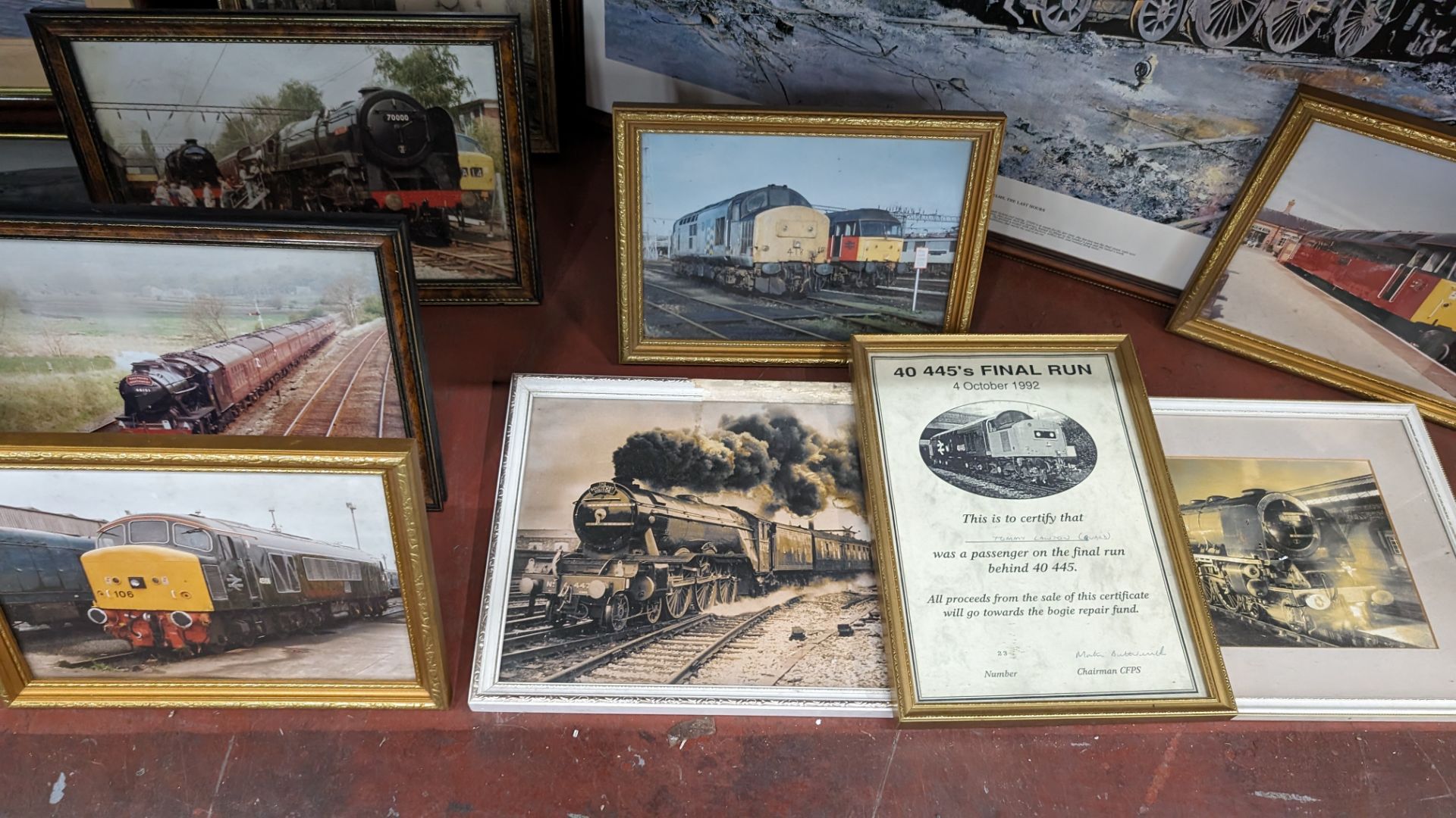 The contents of a bay of railway related photographs & pictures, all individually framed - 17 items - Image 12 of 15