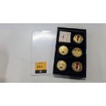 5 off assorted decorative coins as pictured including presentation box
