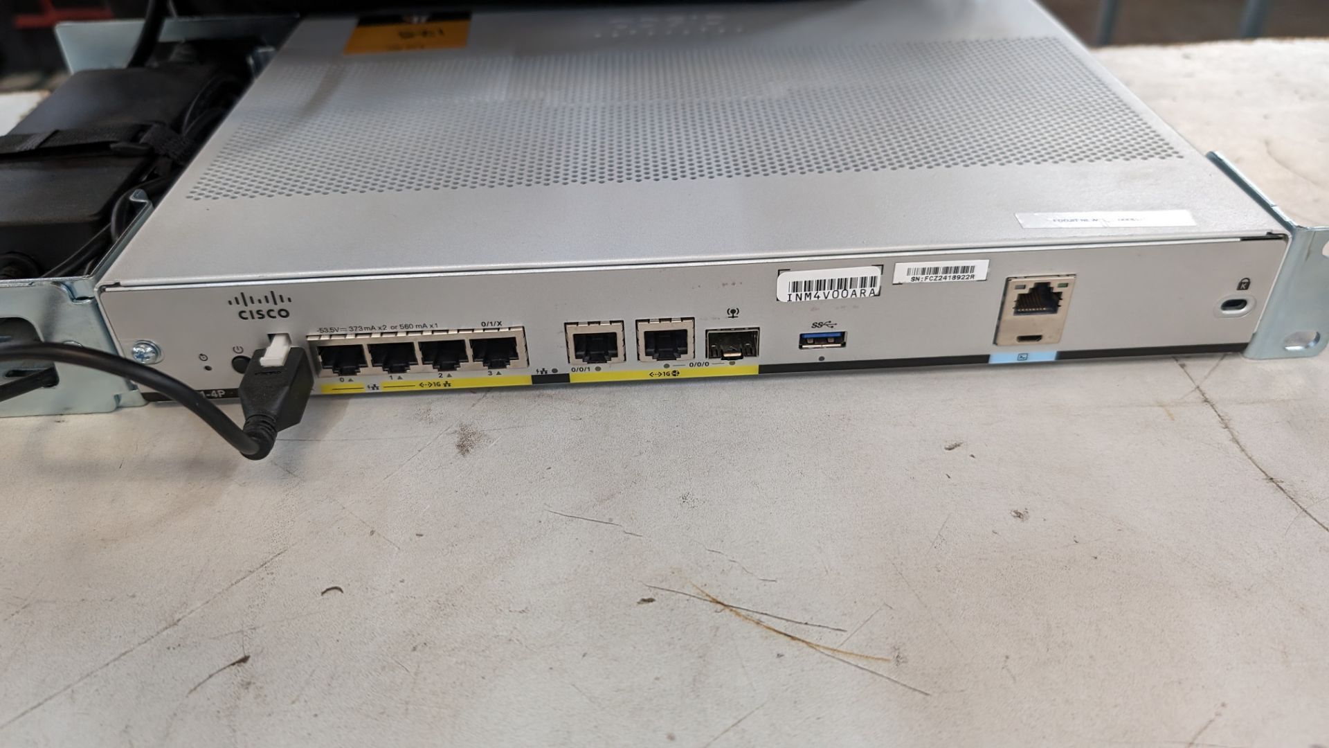 Pair of Cisco rack mountable integrated services routers model C1111-4P including power pack & model - Image 9 of 15