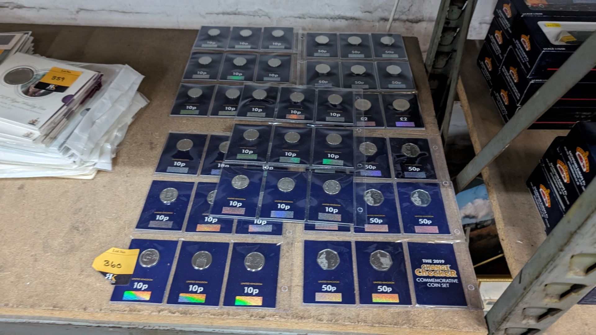 Quantity of 2019 Change Checker commemorative coins in 5 sheets, comprising 44 coins in total