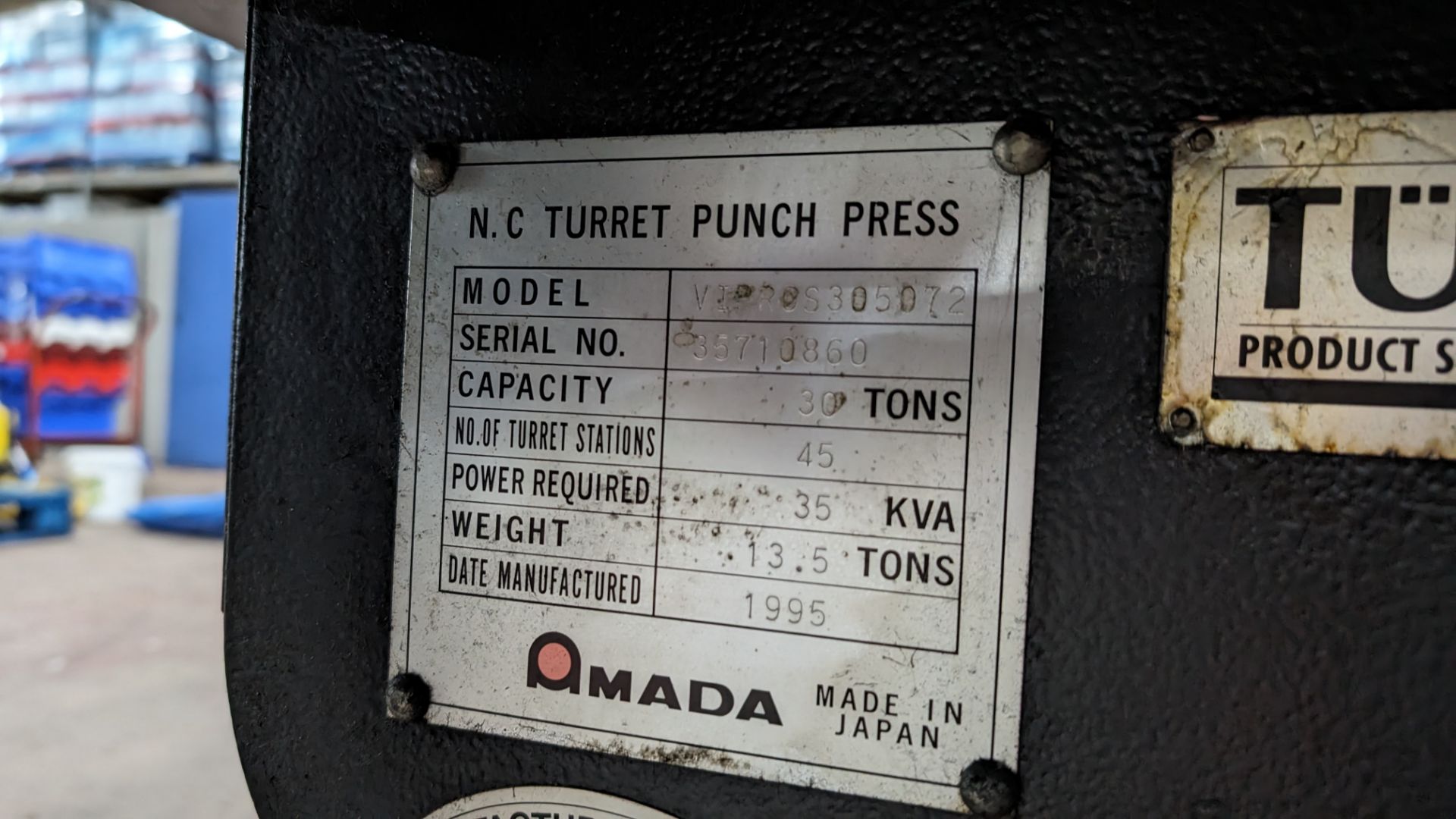 1995 Amada Vipros 357 NC turret punch press, 45 turret stations, 30 ton capacity, serial number 3571 - Image 27 of 51