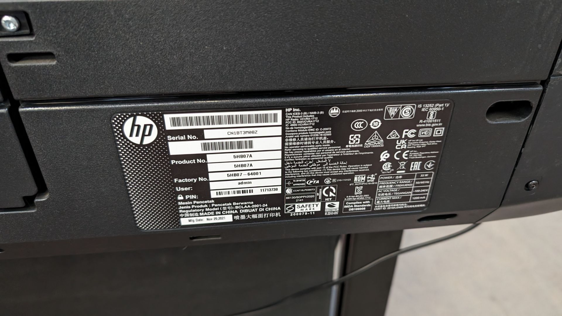 HP DesignJet T230 floor standing 24" capacity printer - Image 8 of 12