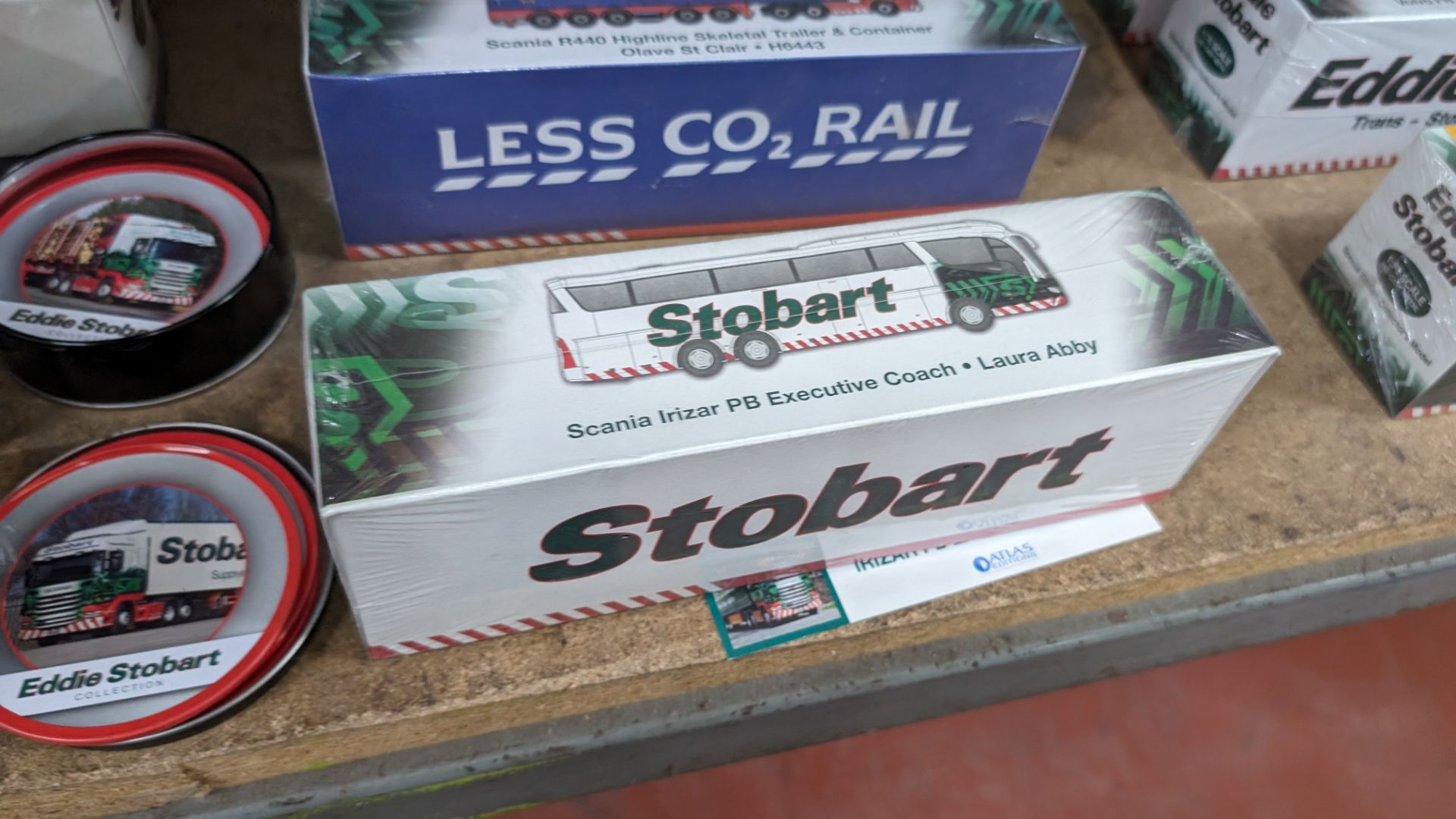 Mixed Eddie Stobart lot comprising 12 assorted model vehicles plus tin of coasters - Image 9 of 15