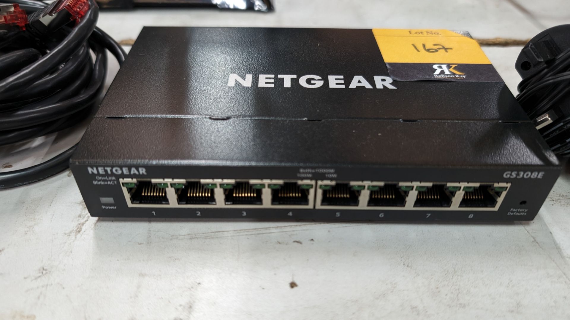 Netgear model GS308E 8 port switch including power pack - Image 4 of 7