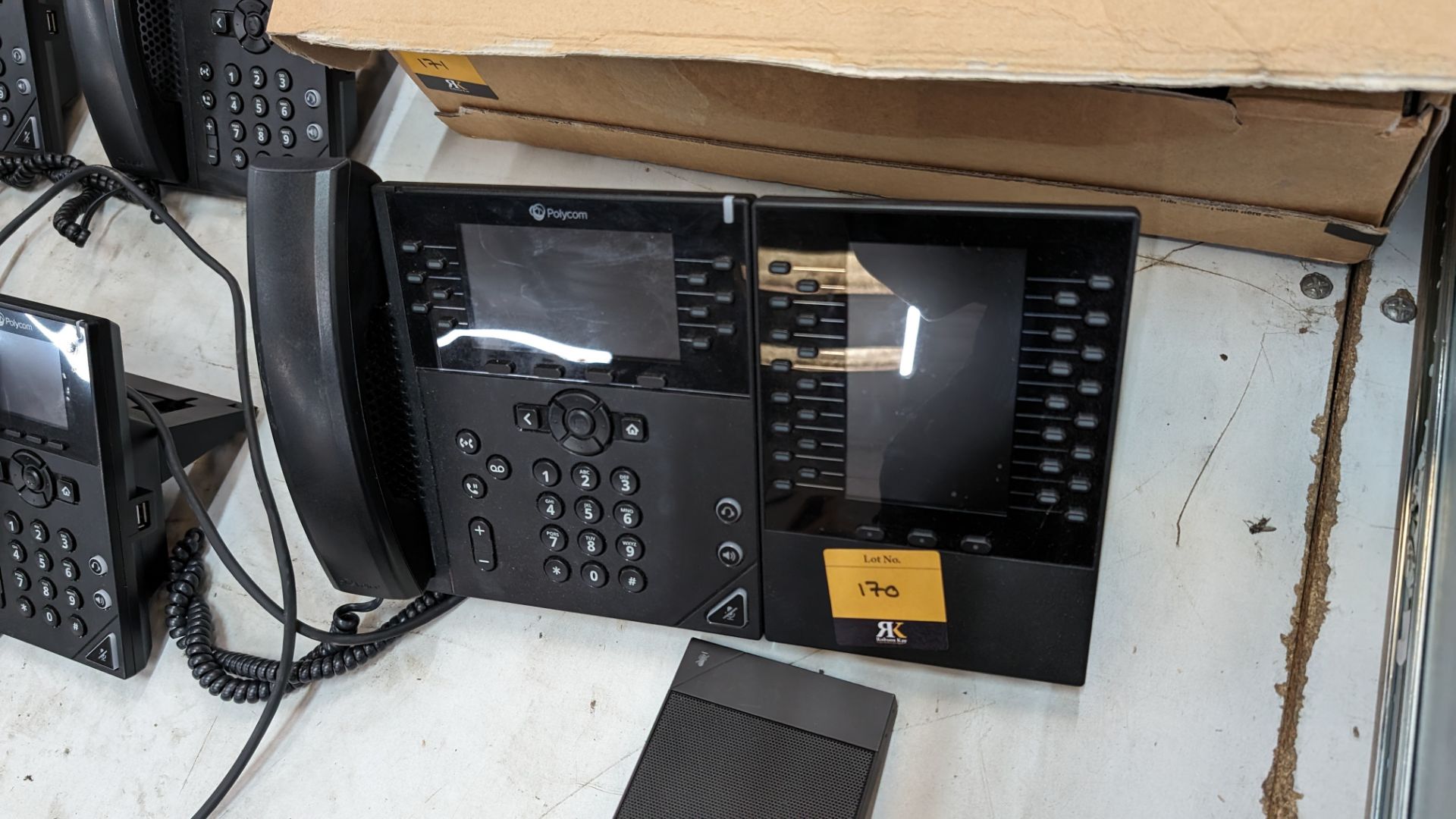 Polycom switchboard telephone handset comprising VVX450 primary phone & VVXEM50 secondary display - Image 4 of 10