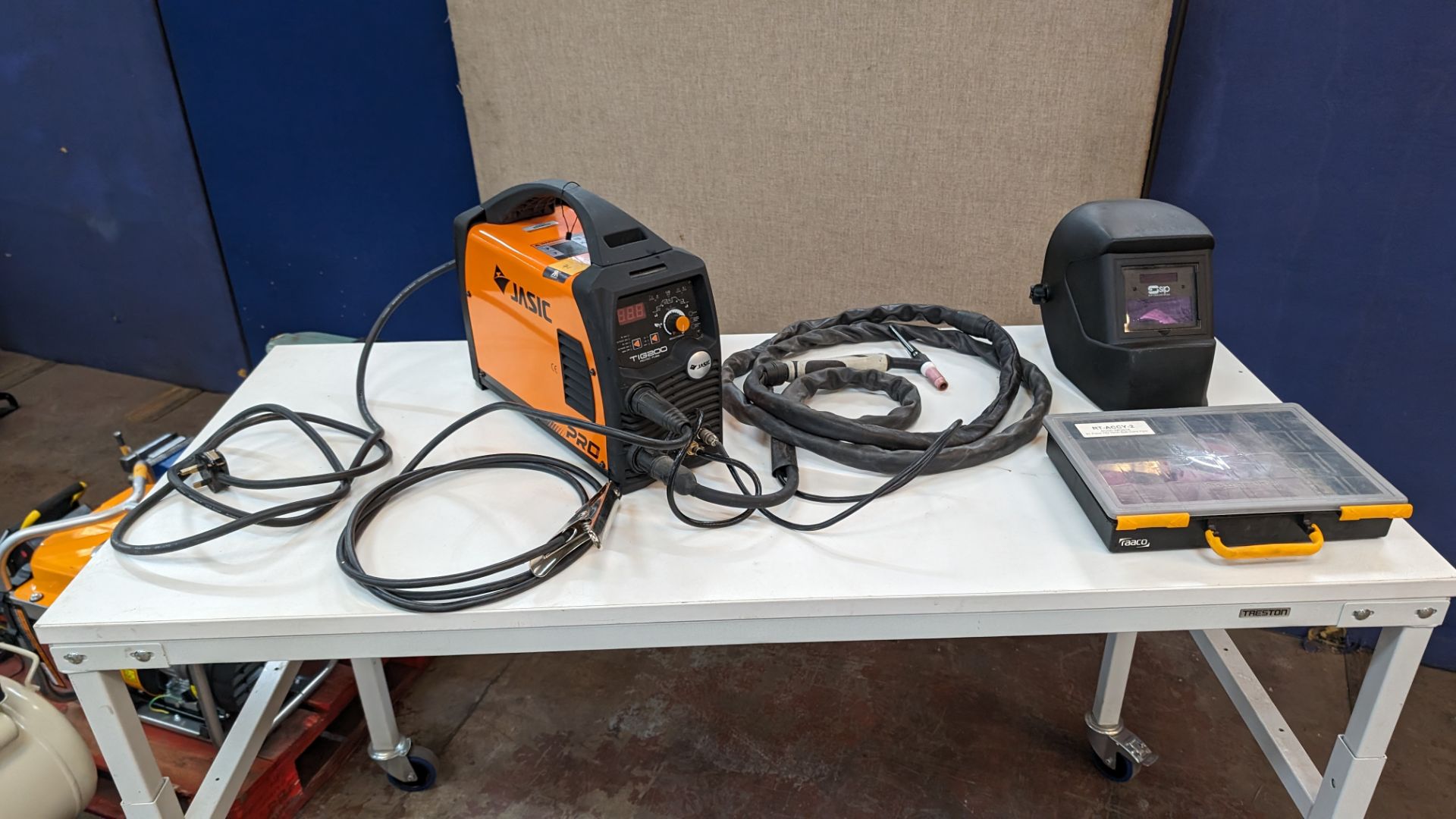 Jasic Pro tig 200 AC/DC pulse welder, including welding mask, box of consumables & other items as pi - Image 2 of 23