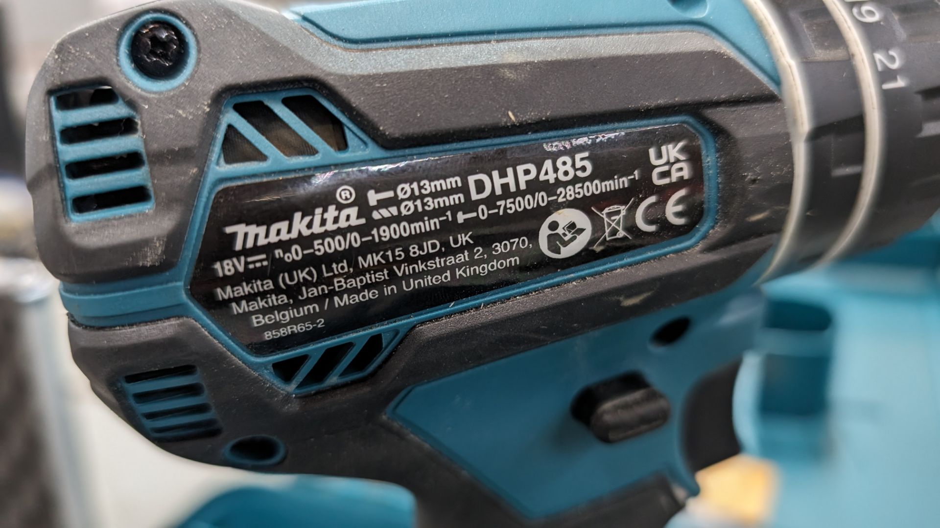 Makita cordless driver model DHP485 including 18V battery, charger & dedicated case - Bild 8 aus 12