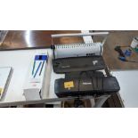 Office equipment comprising laminator, binding machine & box of plastic combs