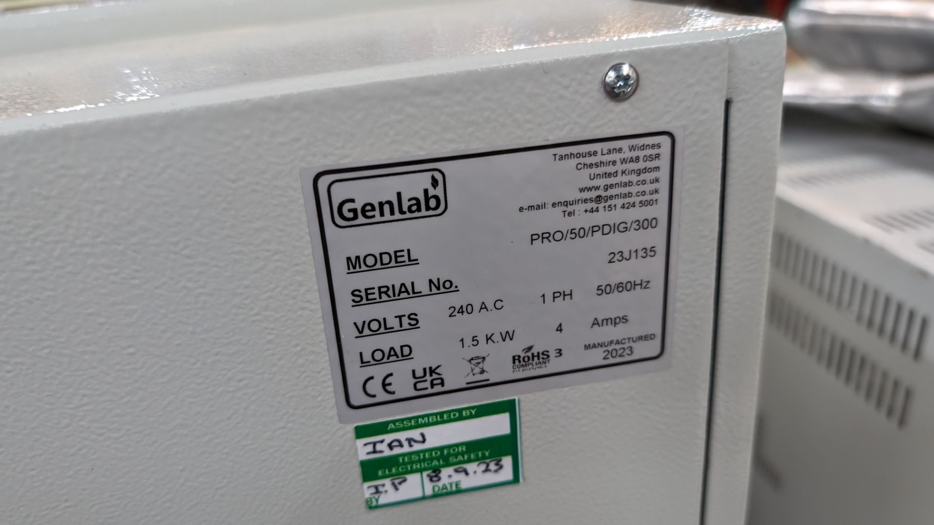GenLab prime laboratory oven model PRO-50-PDIG-300. Includes pair of Portwest gauntlet gloves - Image 15 of 18