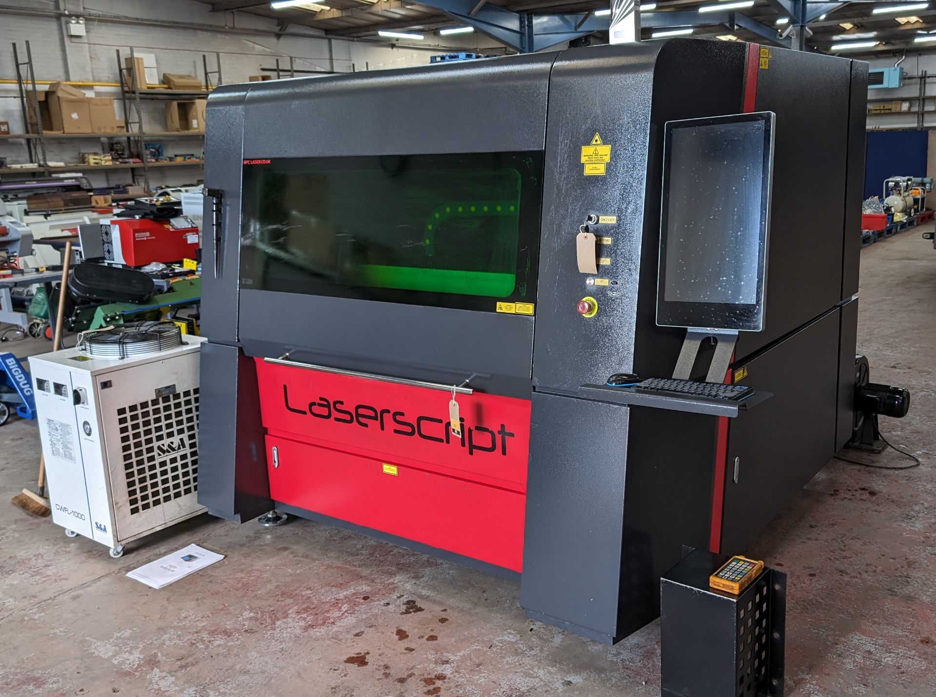 2021 HPC LS1390 1000W IPG fibre laser cutting machine. Includes external chiller. Includes extractio - Bild 2 aus 41