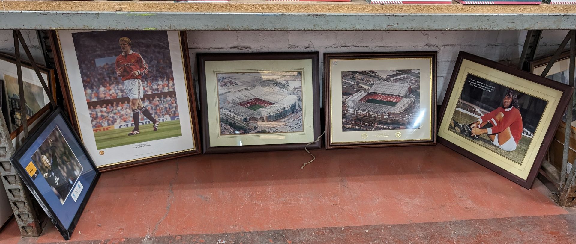 5 off football related framed photos, comprising 4 photographs relating to Manchester Utd & 1 relati - Image 2 of 11