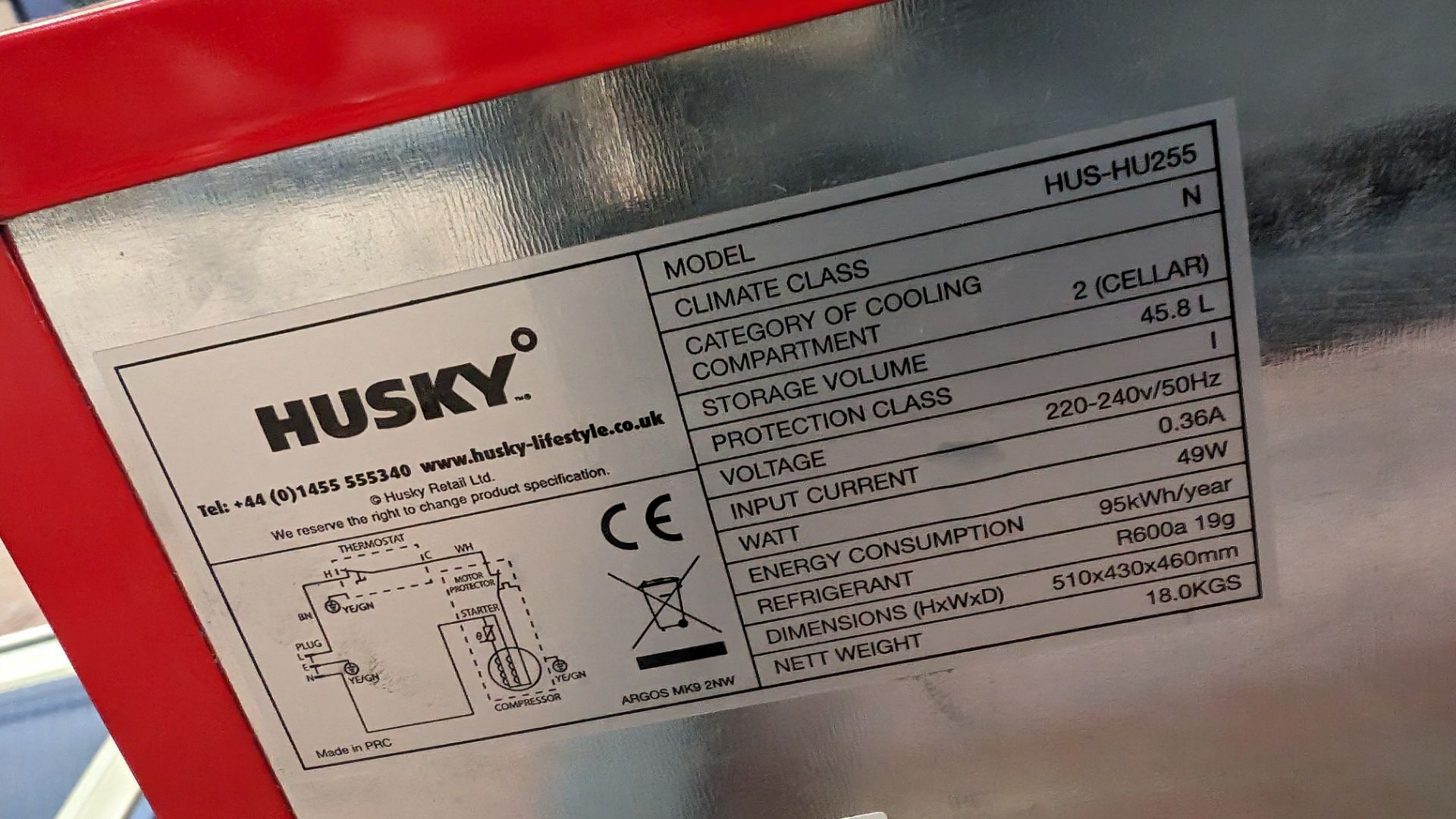 Husky clear front drinks fridge with Coca Cola branding - Image 6 of 6