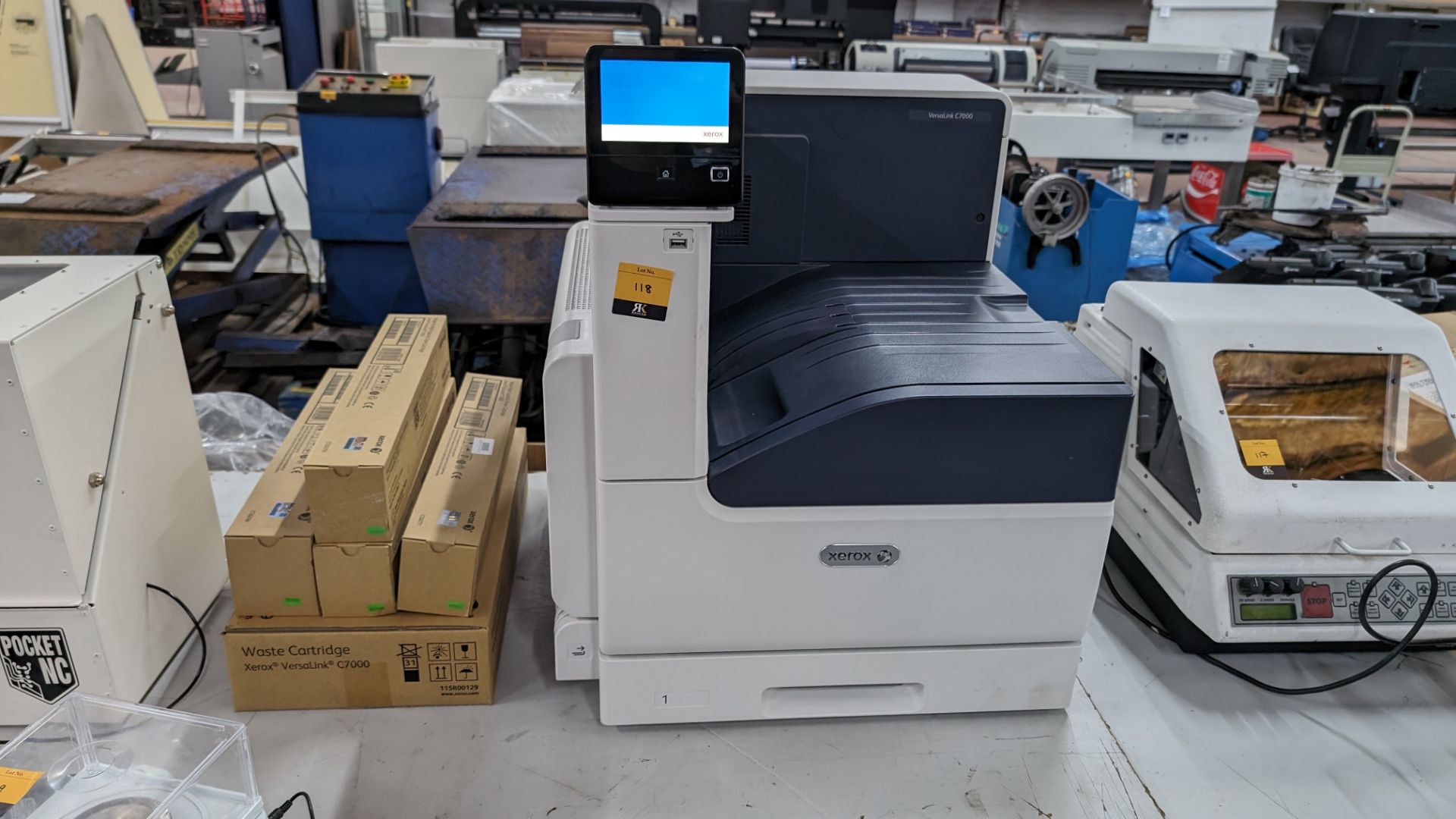 Xerox Versalink model C7000 printer plus quantity of consumables