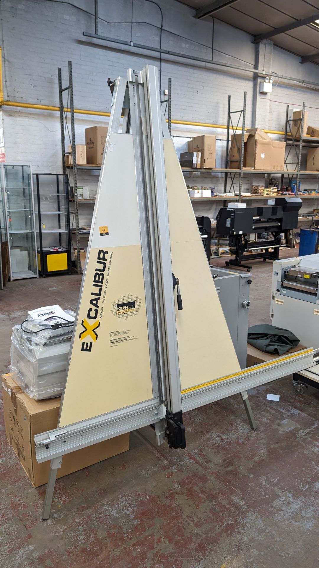 Keencut Graphics Excalibur A frame cutter. Height approximately 2330mm, max width including measuri