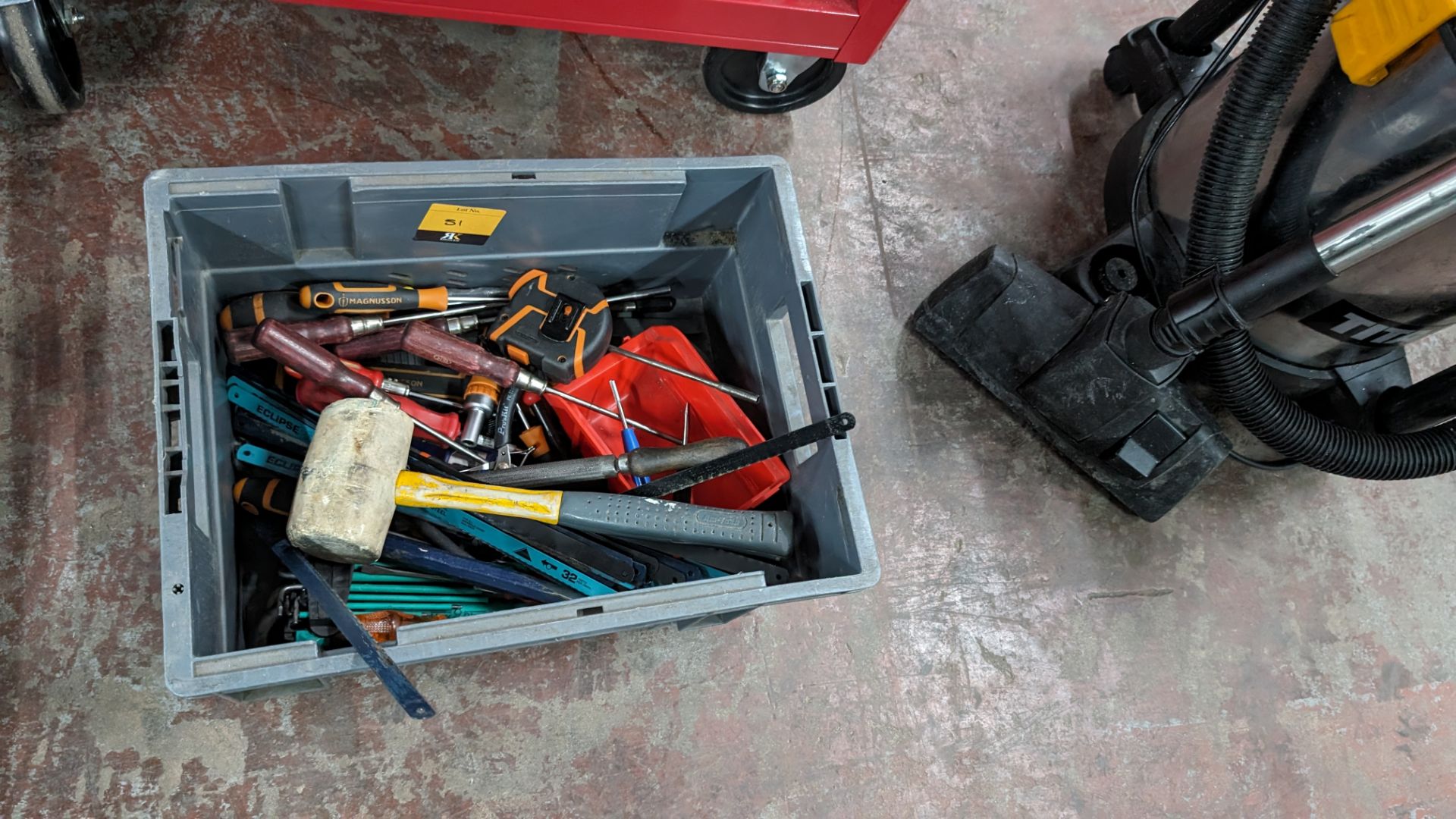 The contents of a crate of Allen keys, hand tools & more
