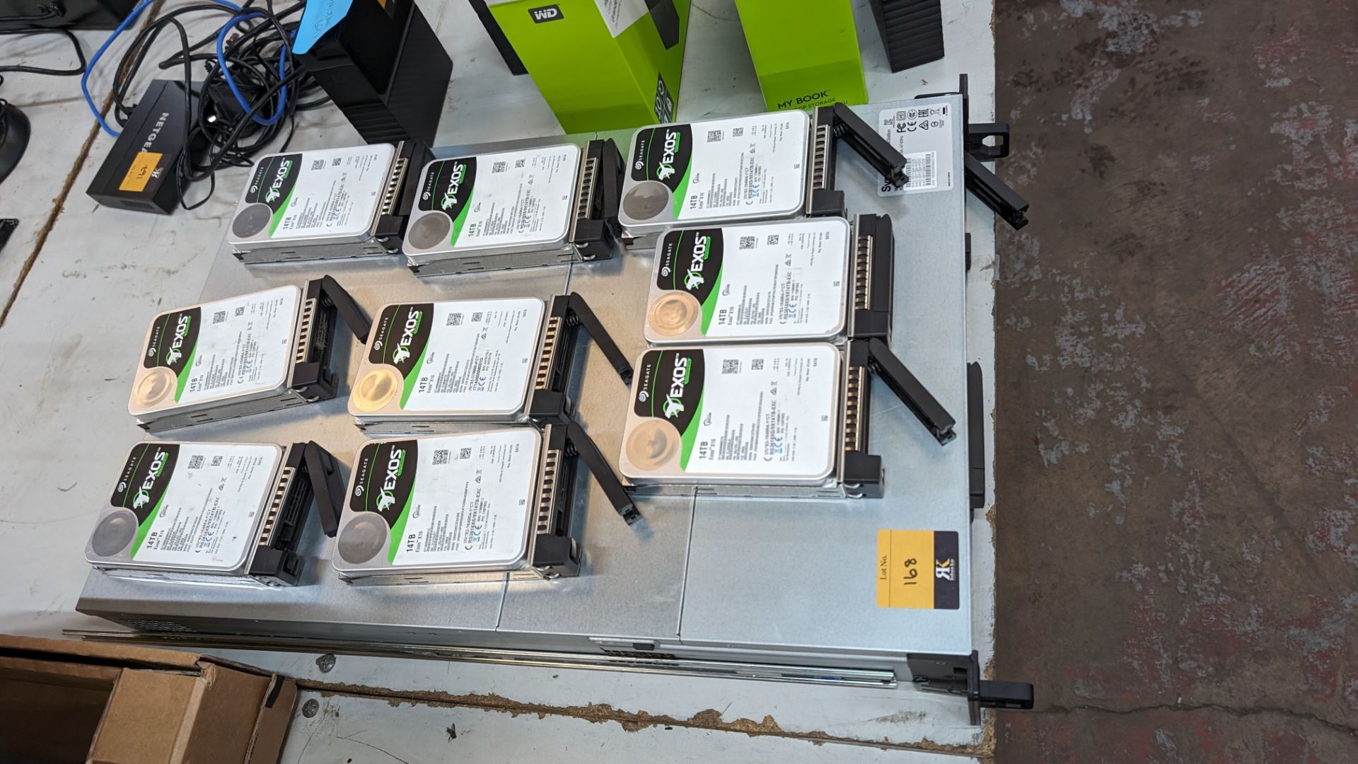 Synology rack mountable storage device including 9 off Seagate 14TB Exos X16 hard drives plus 3 empt - Image 8 of 11