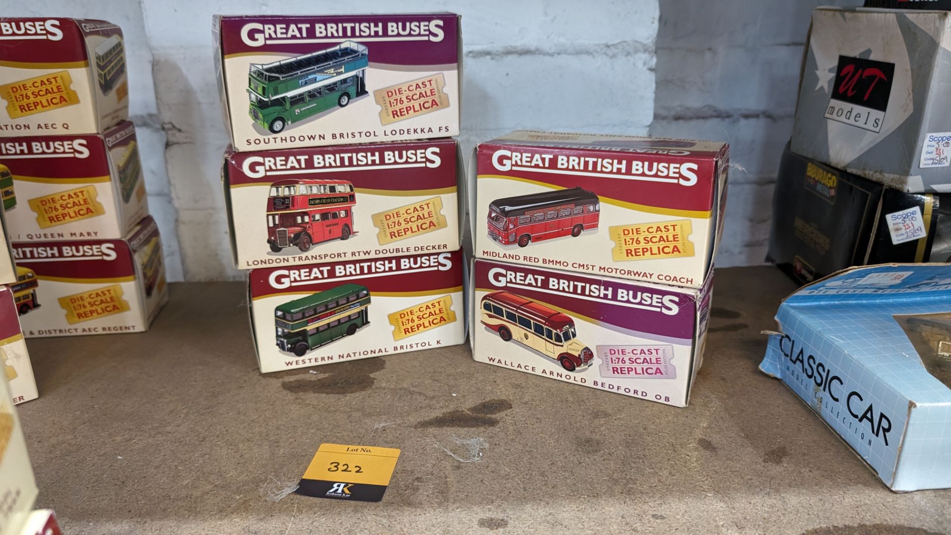 5 assorted Great British Buses die-cast replica buses, 1:76 scale