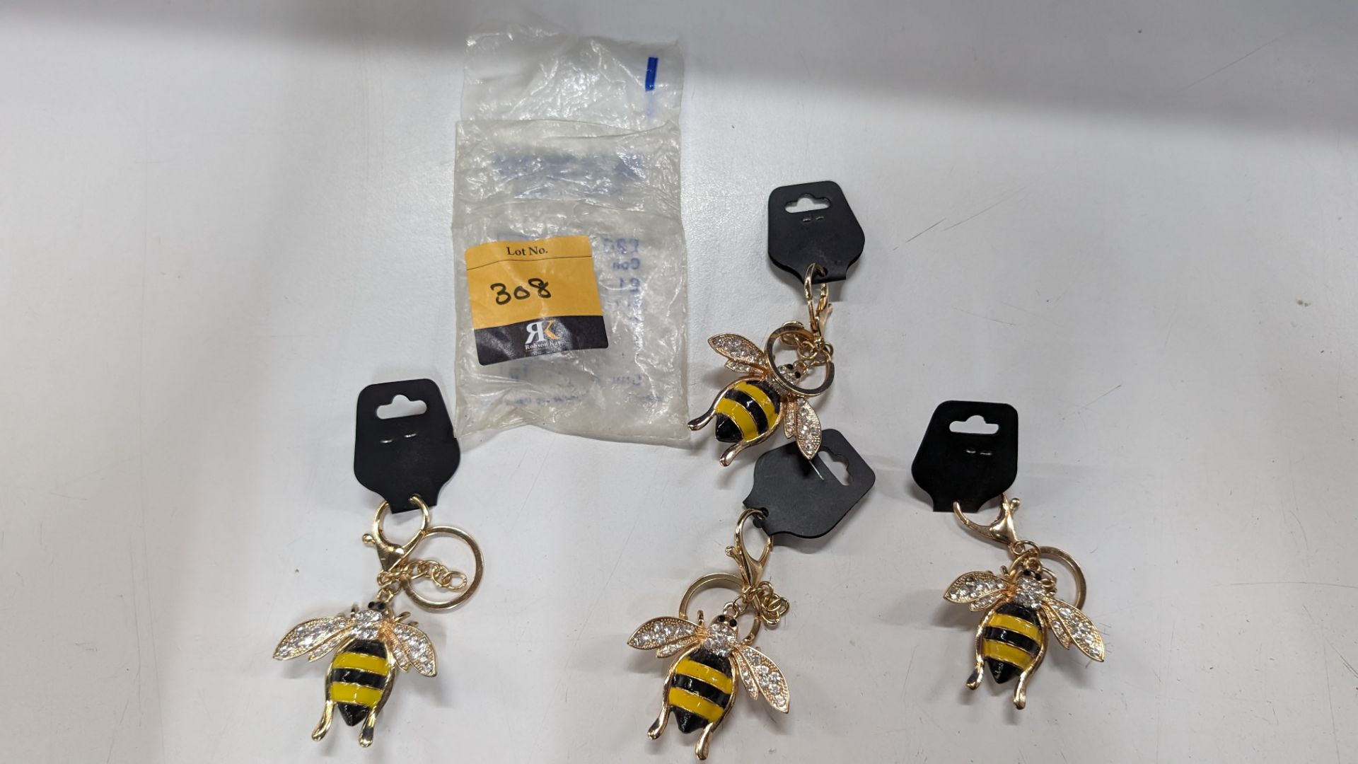 4 off highly decorative bee keyrings - Image 2 of 6